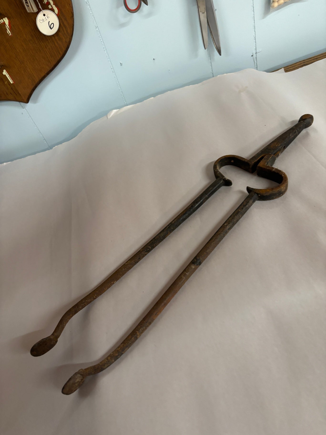 Hand-Forged Iron Fireplace Tongs