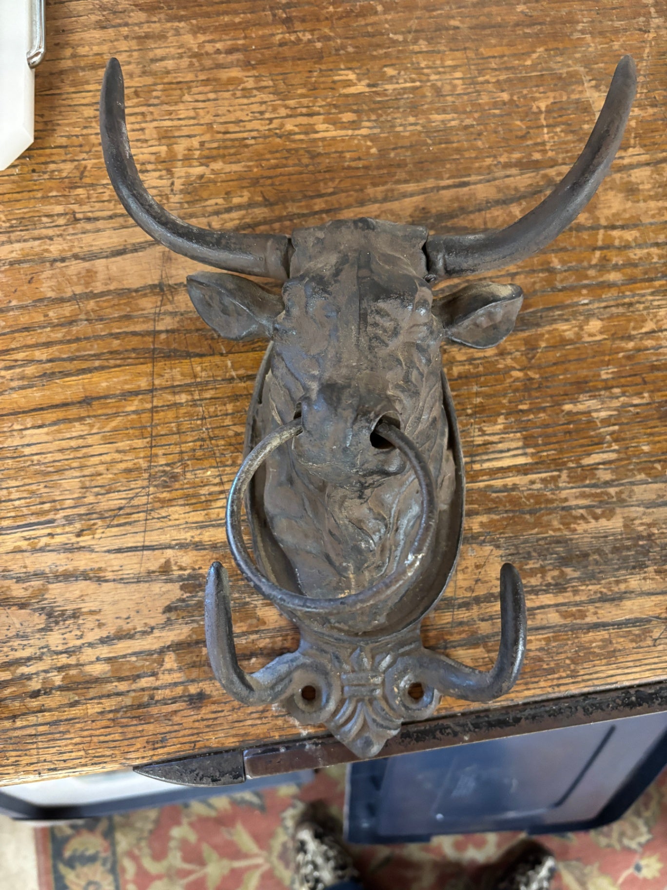 Cast Iron Bull Head Wall Hook