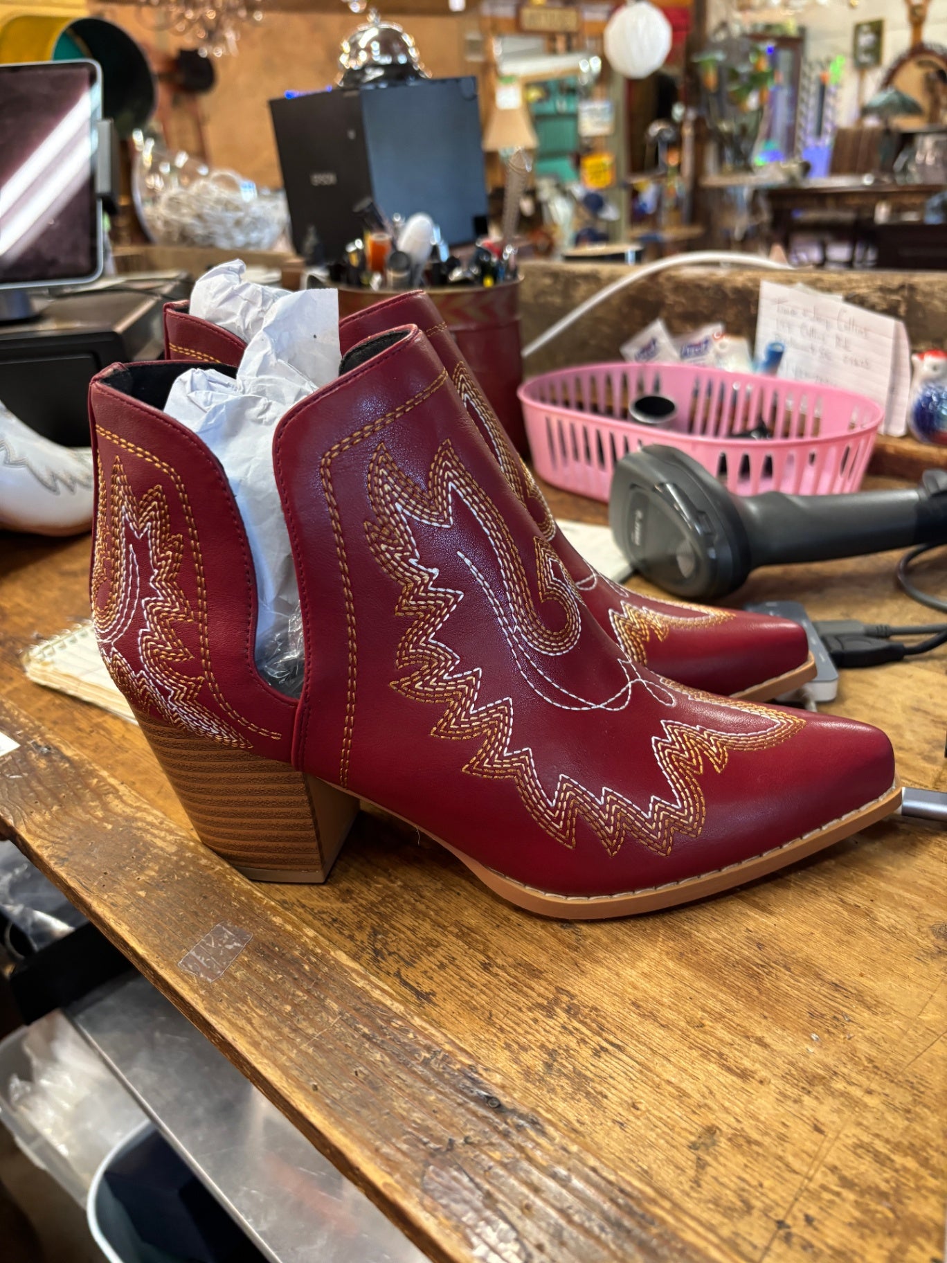 Womens Red Ankle Boots Size 7