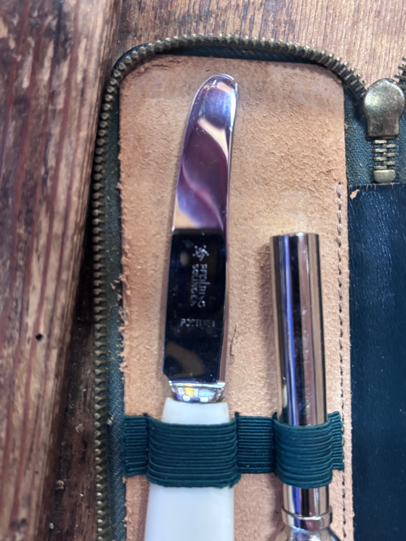 F Herder Gentleman;s grooming set with knife and cigar cutter with case