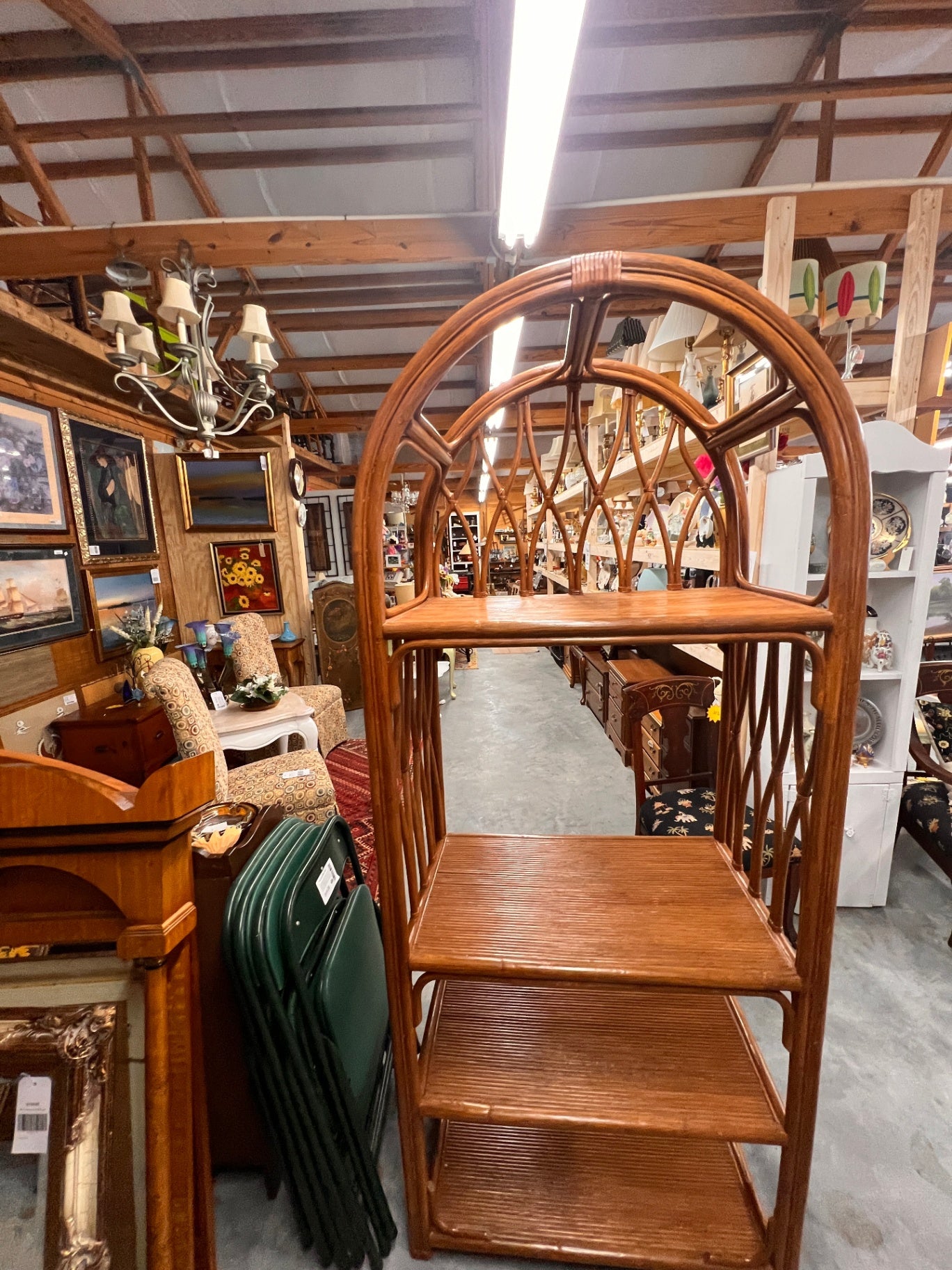 Vintage Bent Rattan Shelf
