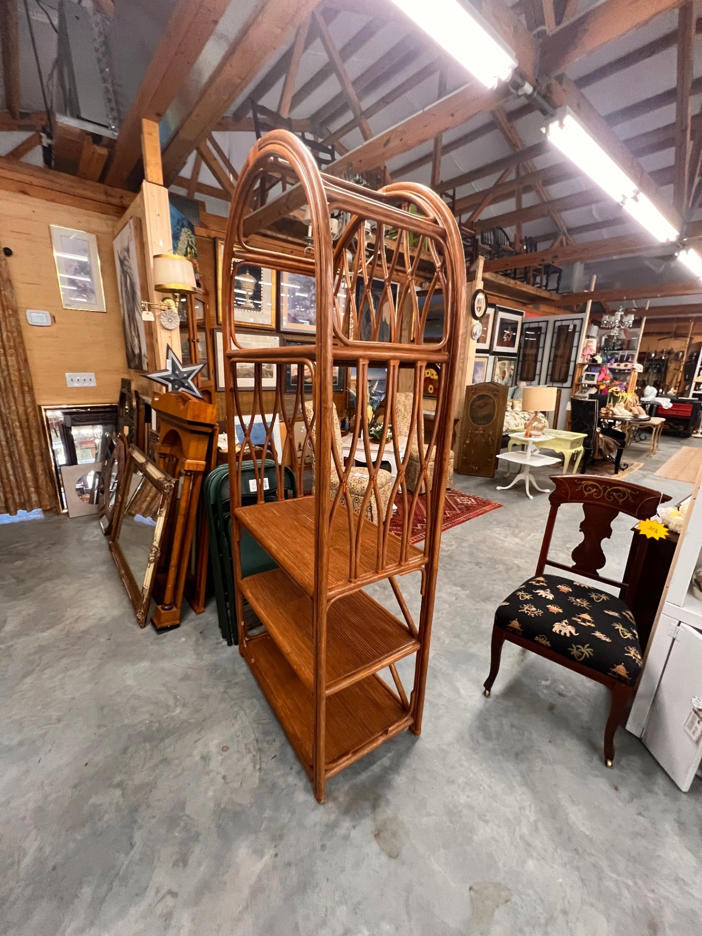 Vintage Bent Rattan Shelf
