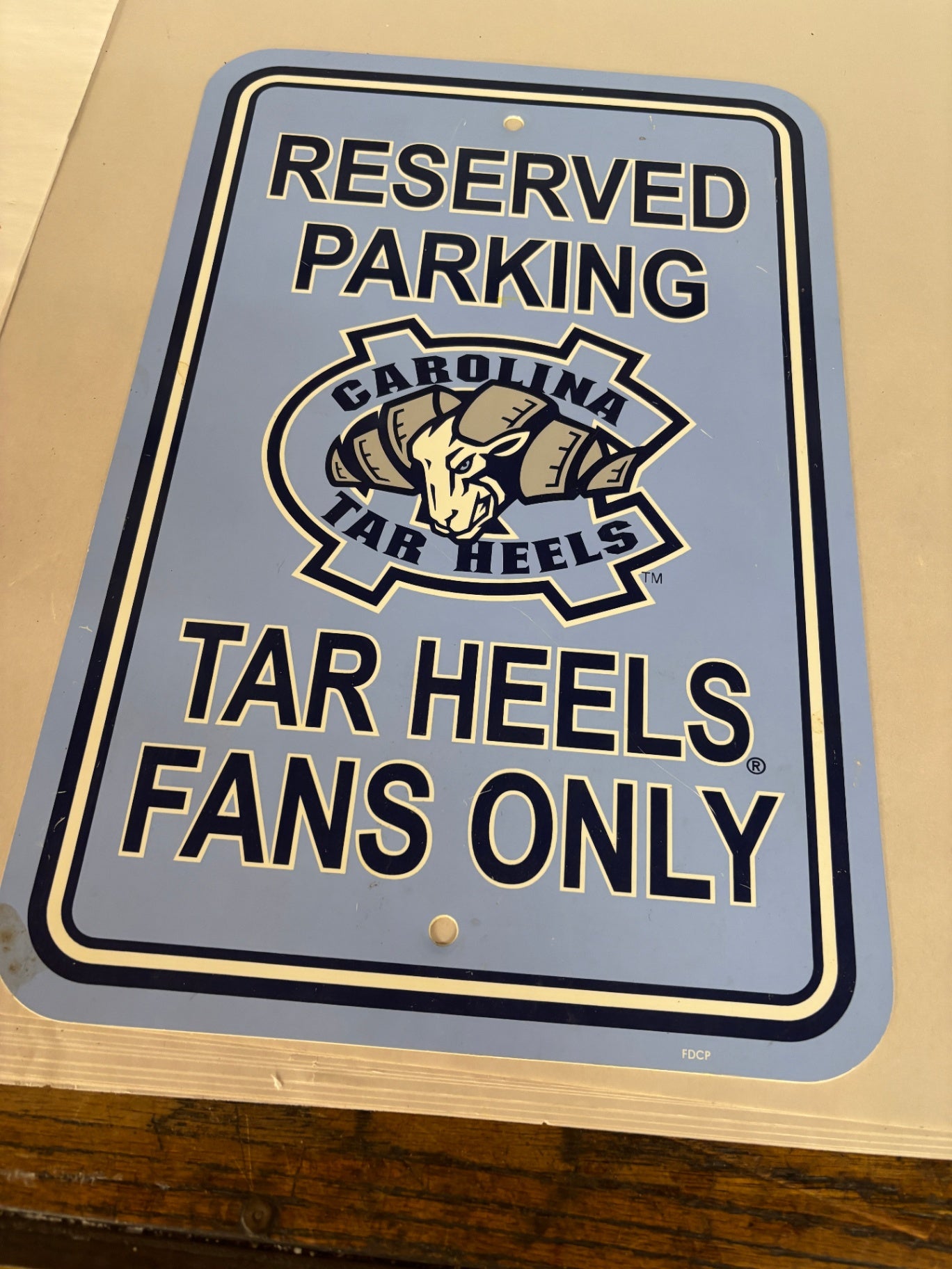 UNC Parking Sign