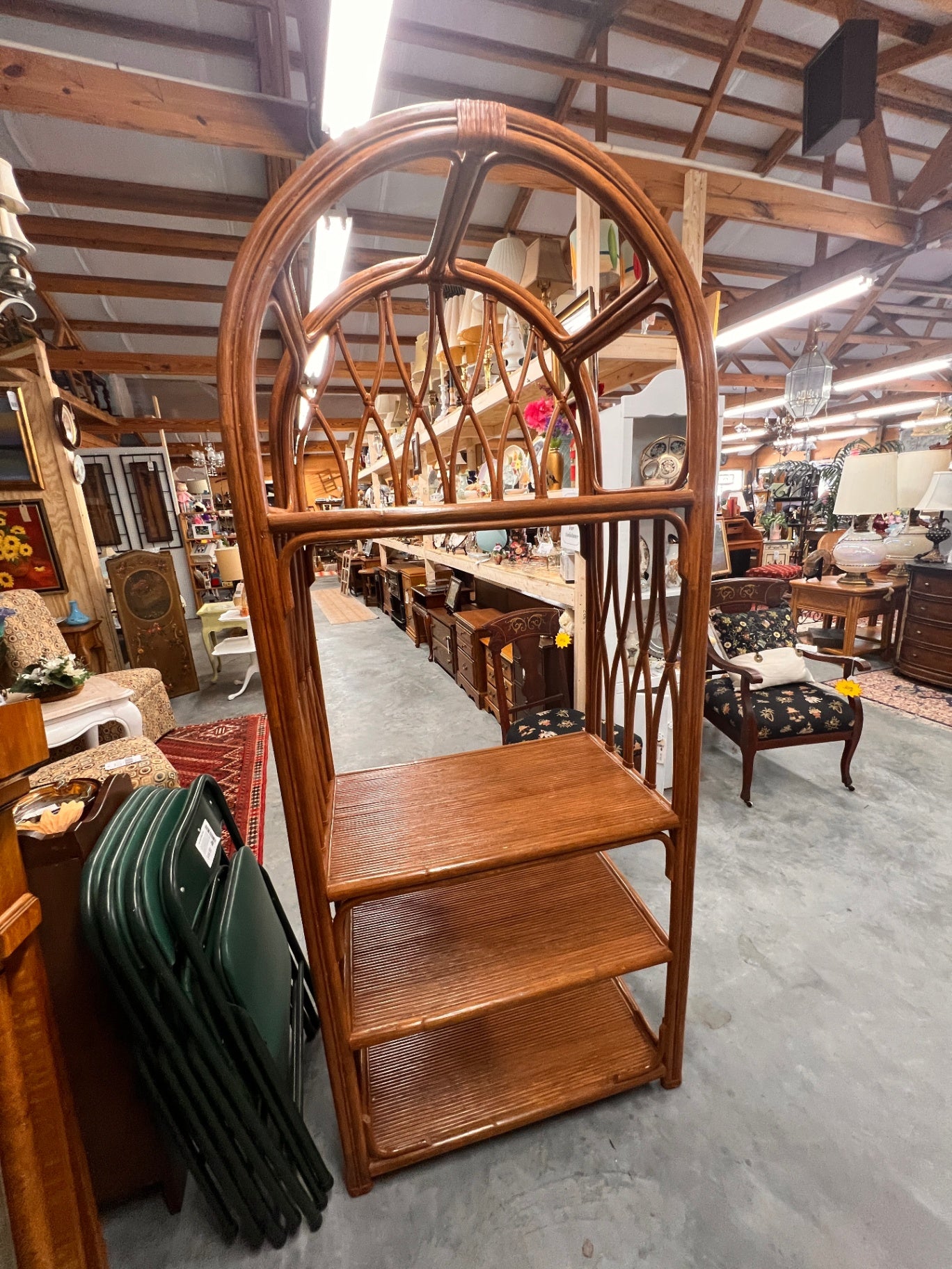 Vintage Bent Rattan Shelf