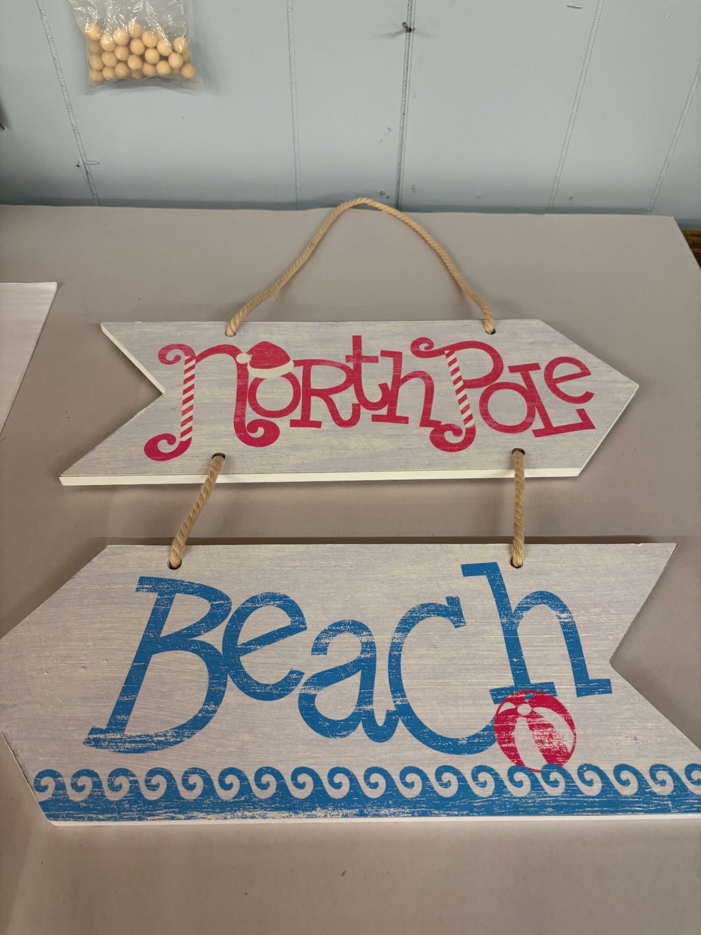 North Pole Beach Sign
