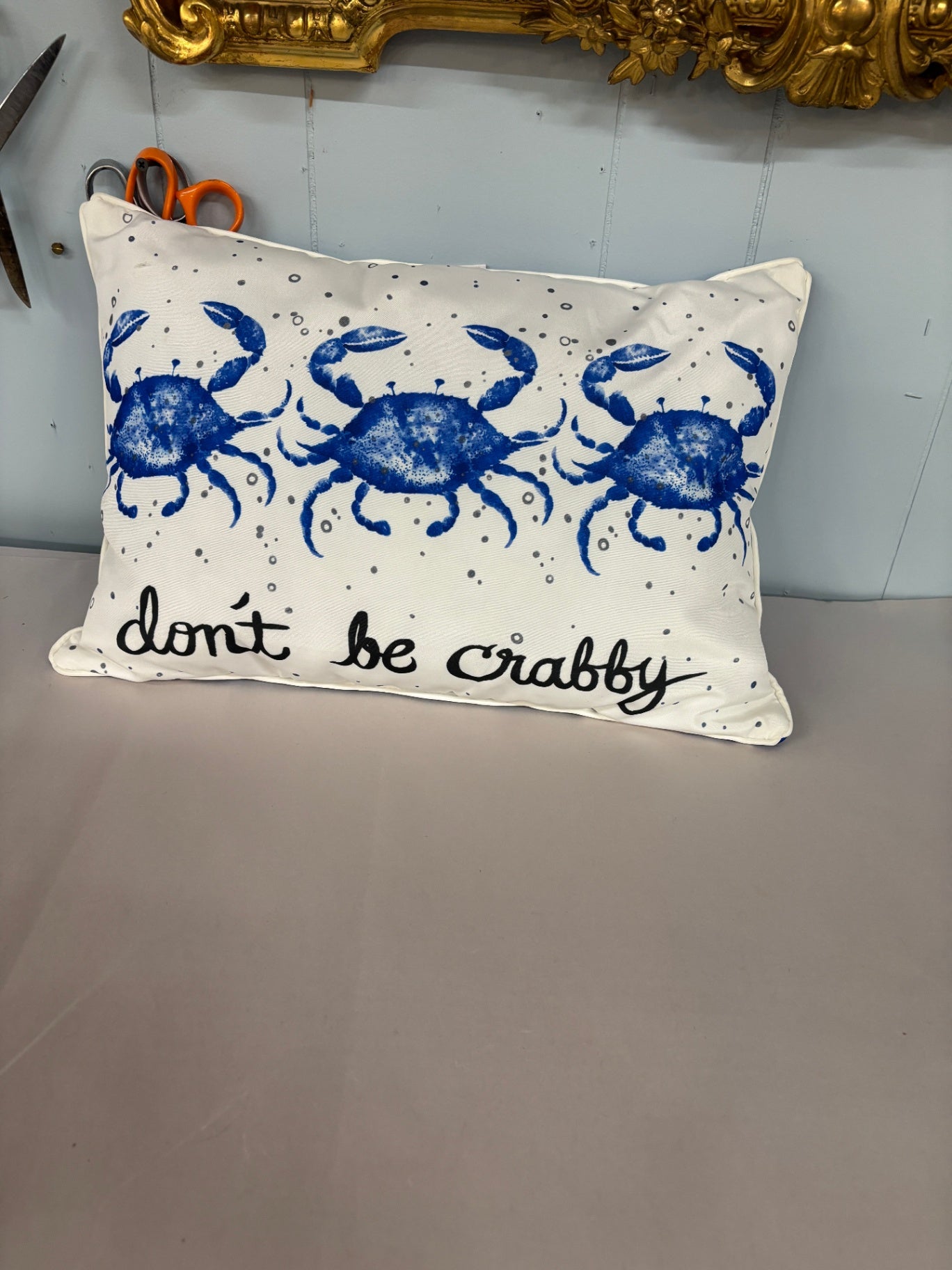 Don't Be Crabby Pillow