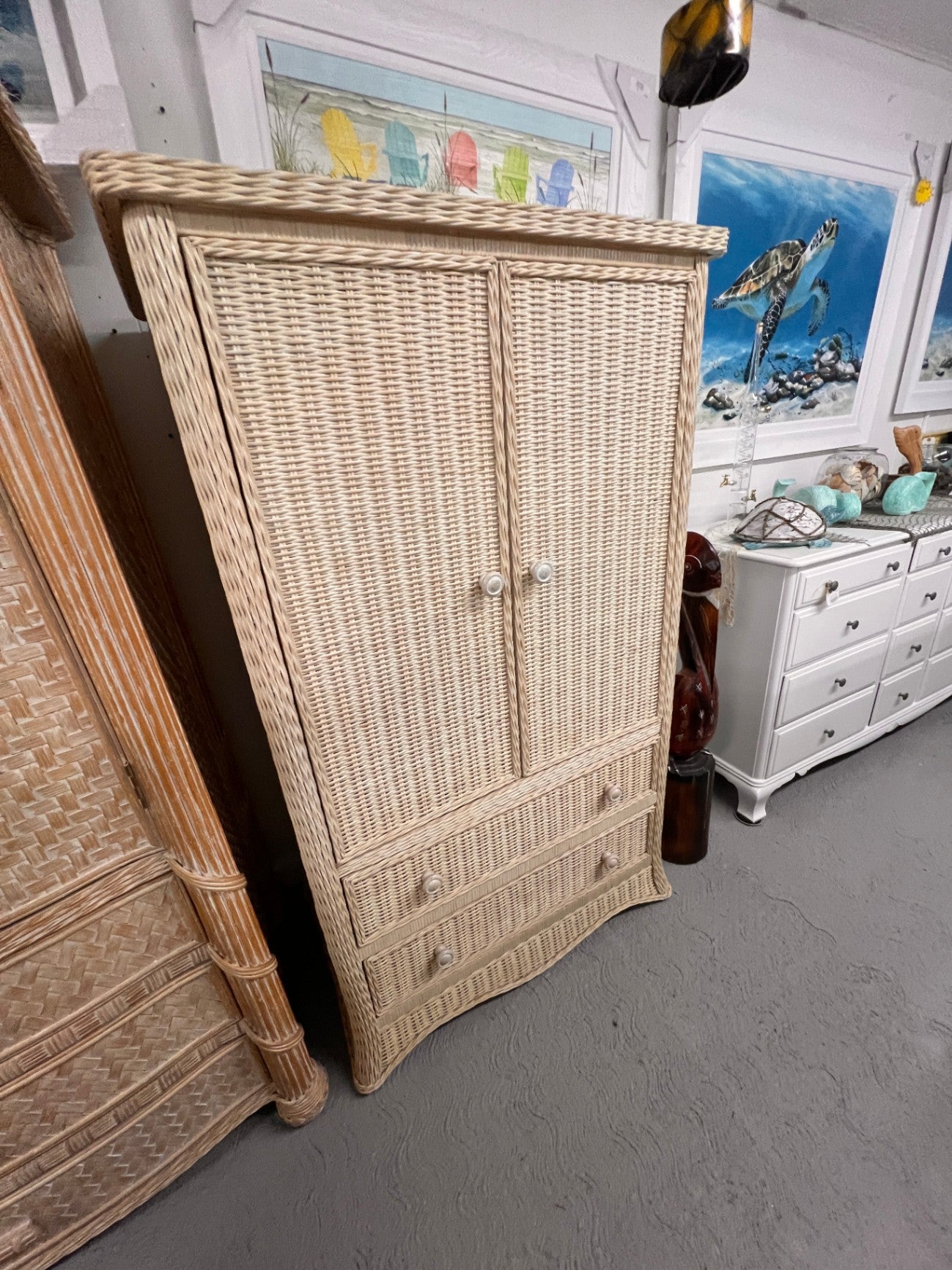 Wicker Armoire