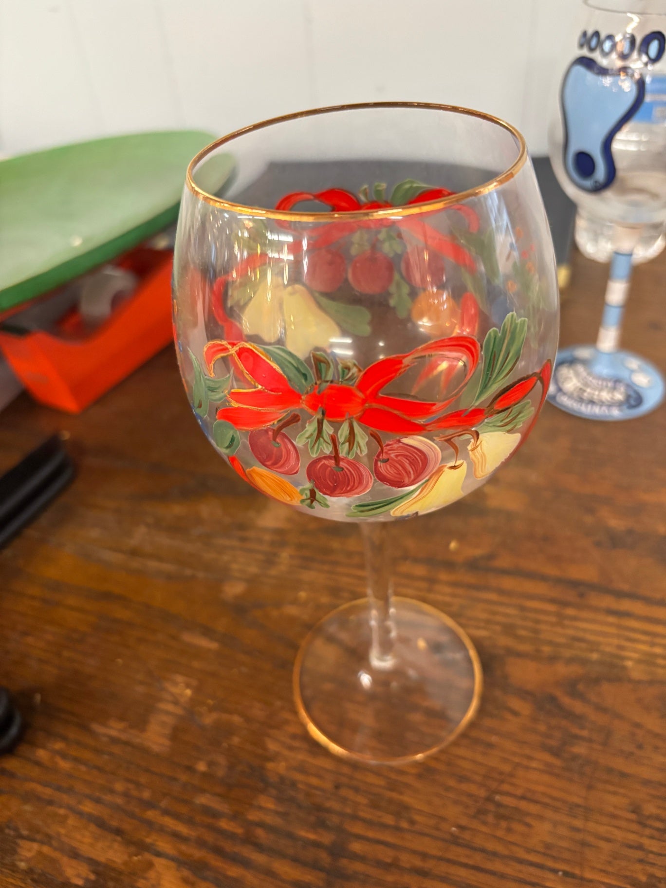 Hand Painted Wine Glass