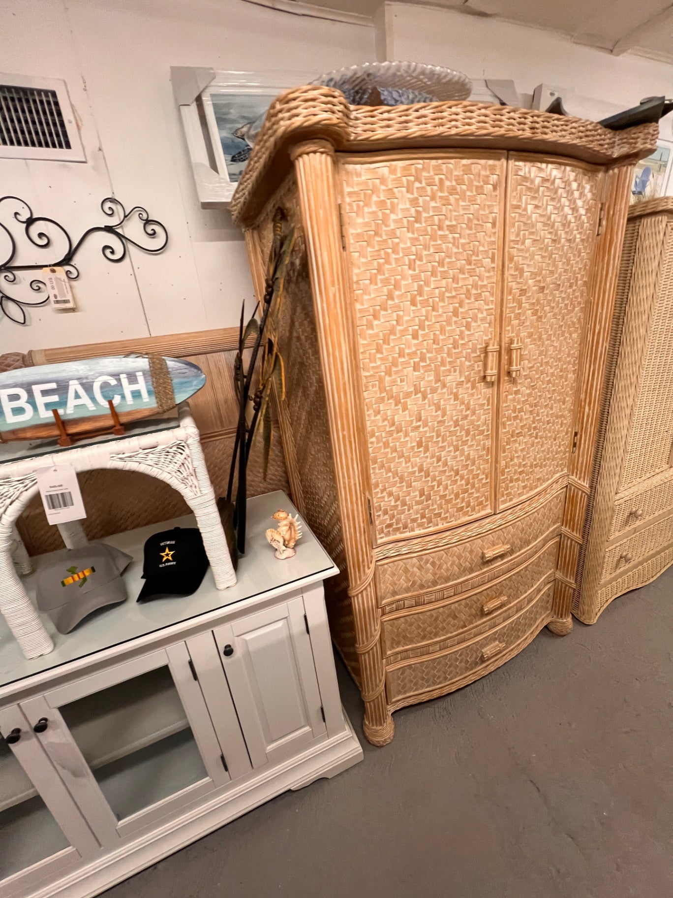 Wicker Armoire