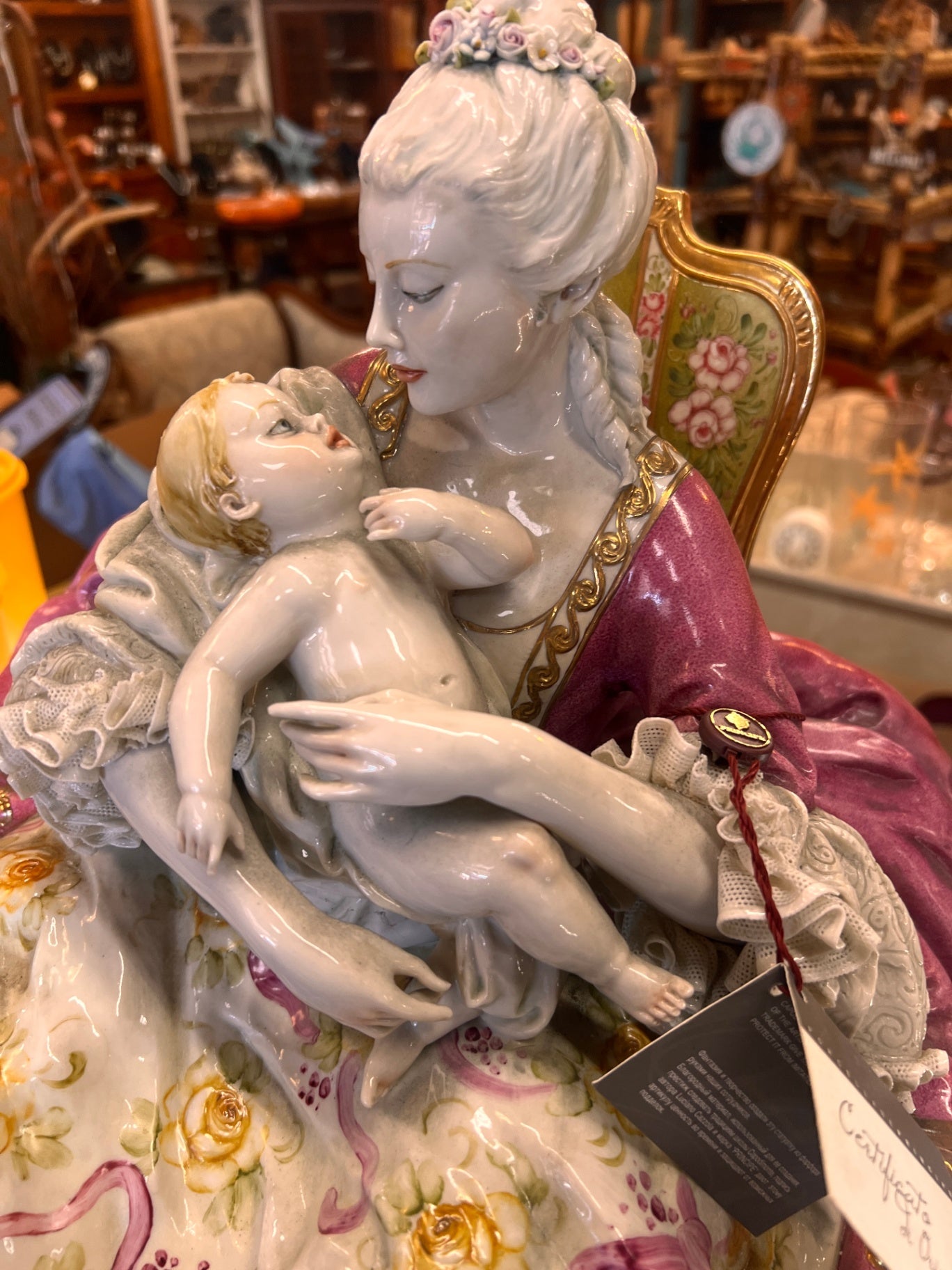 Capodimonte Porcelain Mother & Child “Torna a Venezia” – Principe Italy Limited Edition 1 of 12 Signed Cazzola Large Figure