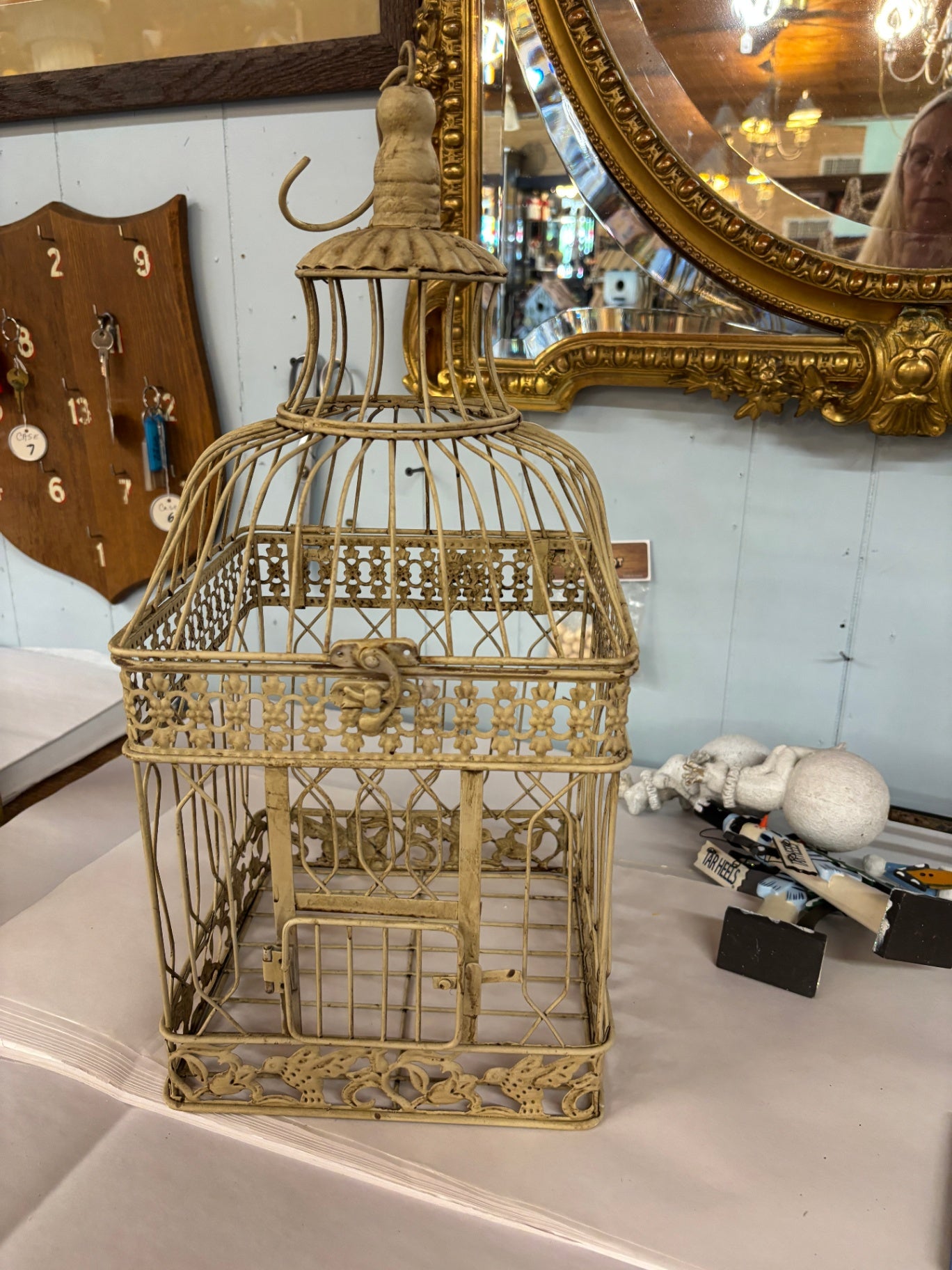 Vintage-Style Ornate Metal Birdcage
