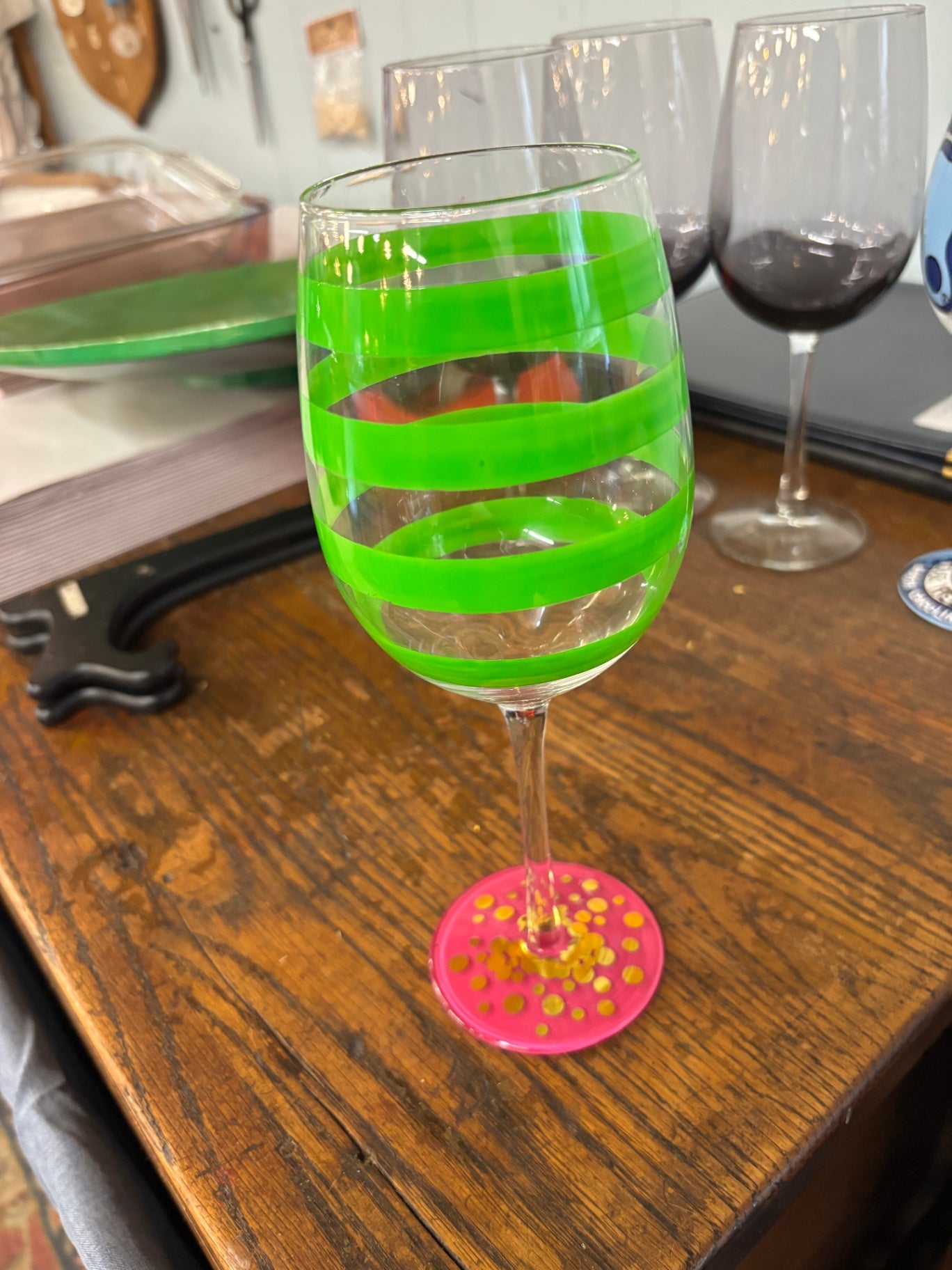 Hand Painted Wine Glass