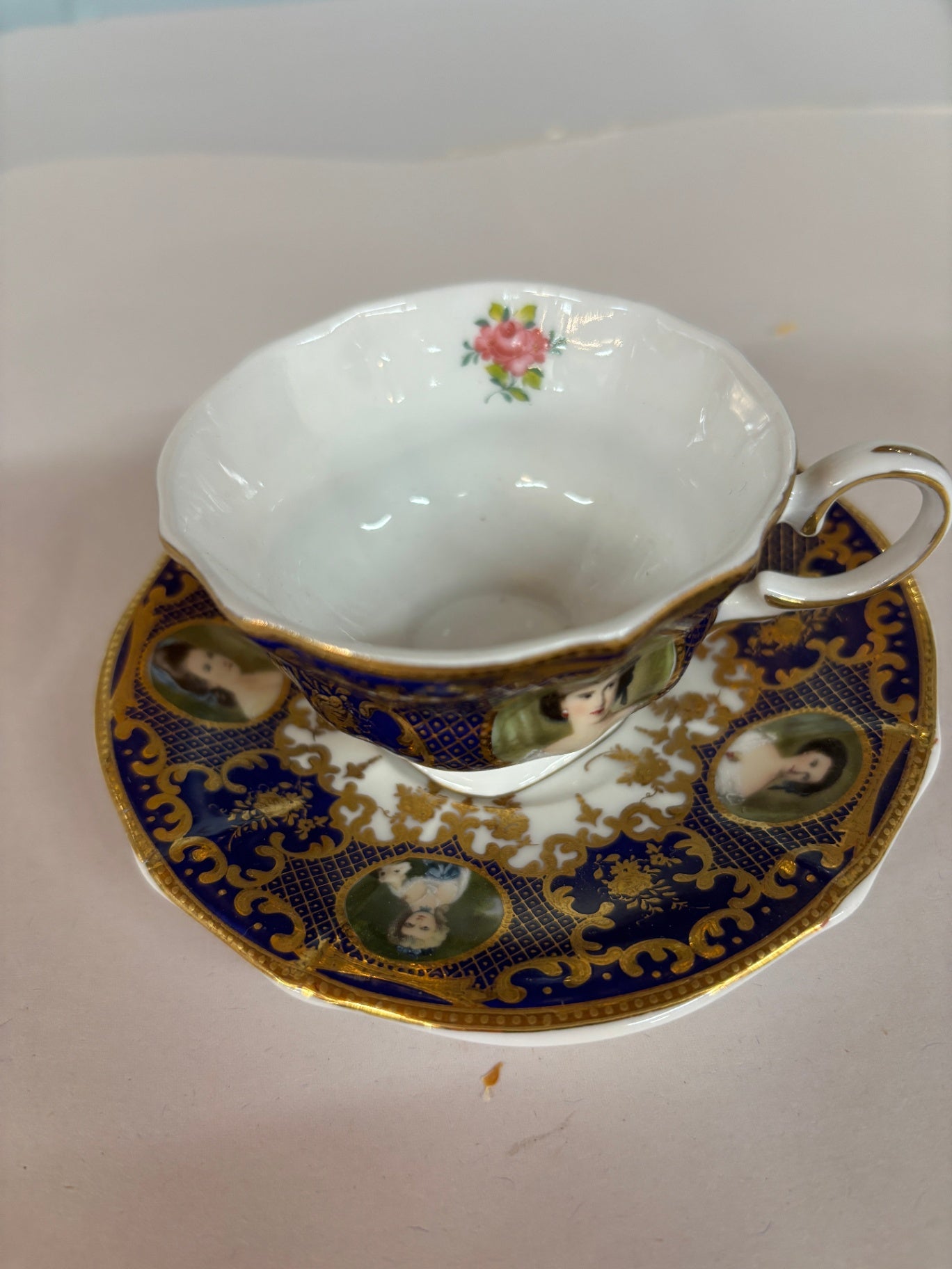 Antique Porcelain Teacup and Saucer Set