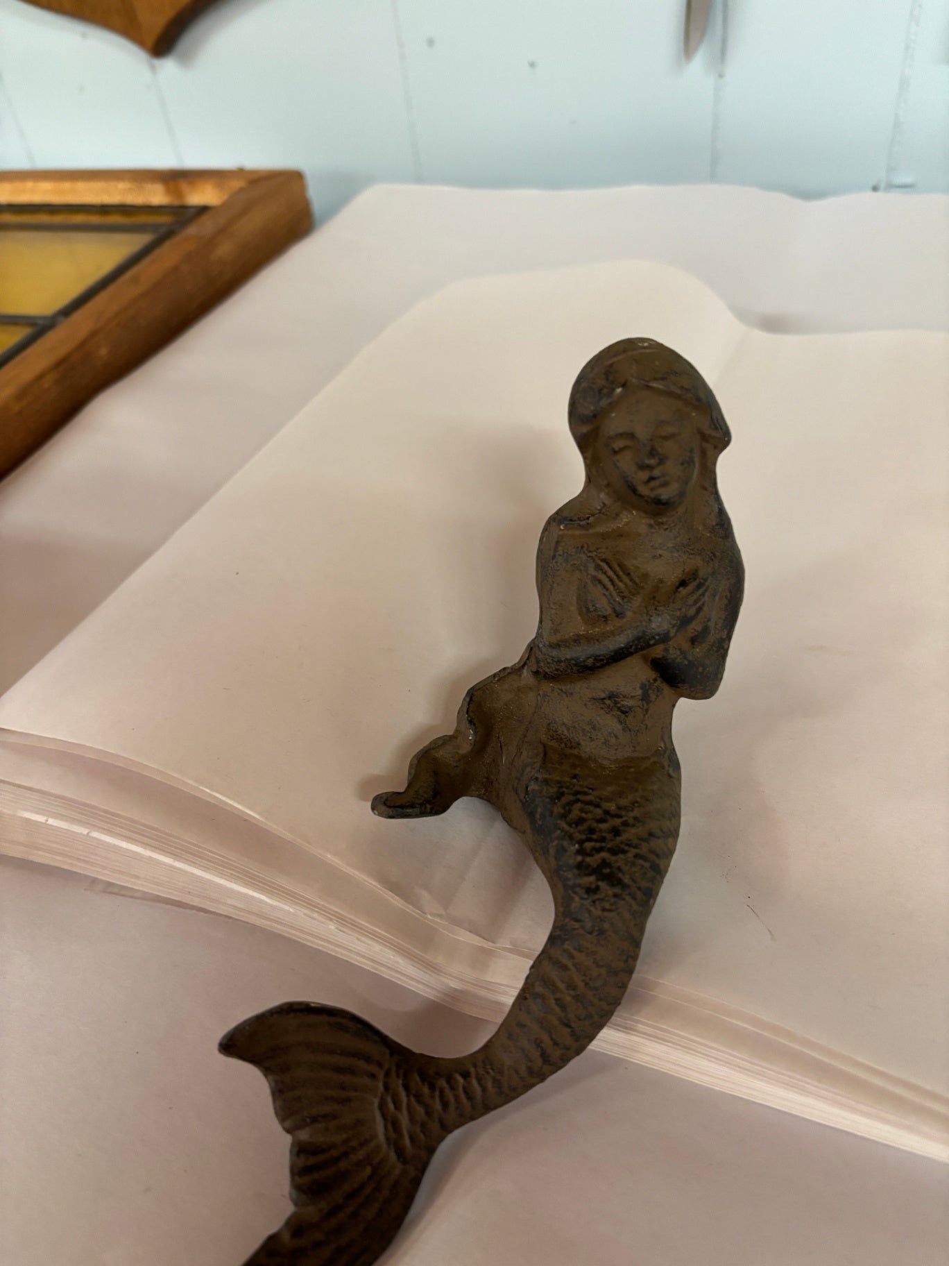  Vintage-Style Cast Iron Mermaid Figure