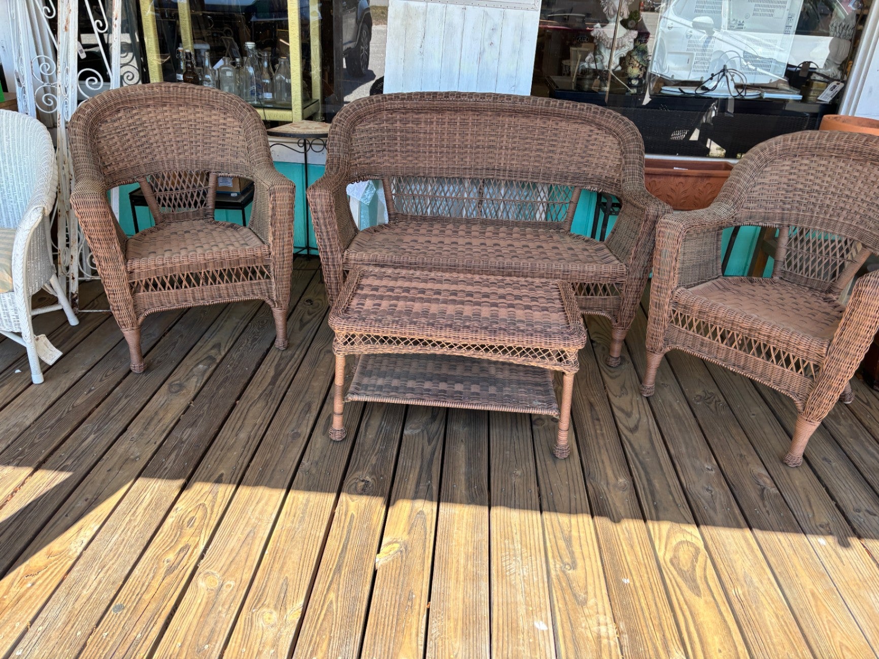 4 Piece Wicker Resin Patio Set
