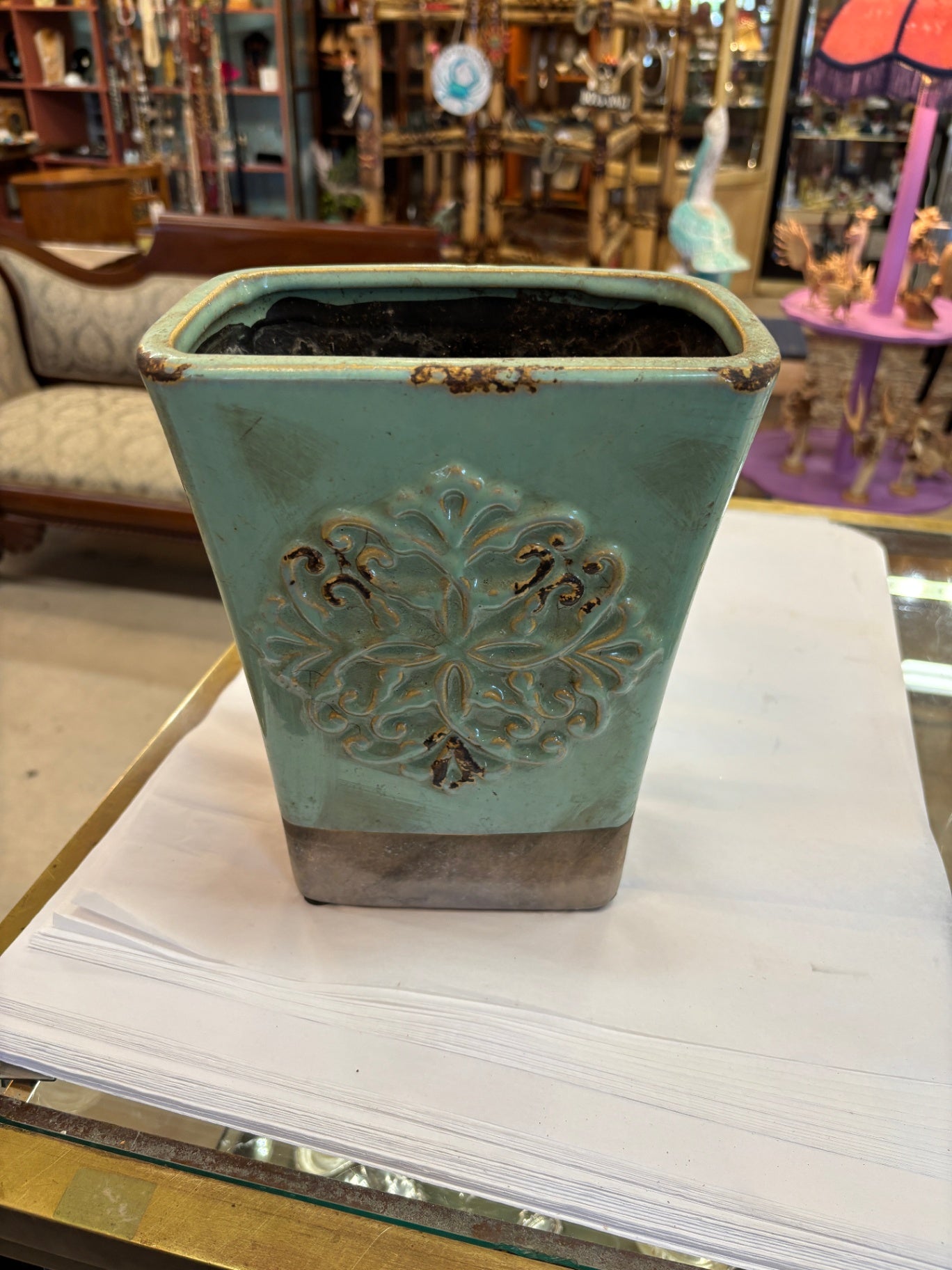  Hosley Seafoam Green Ceramic Vase