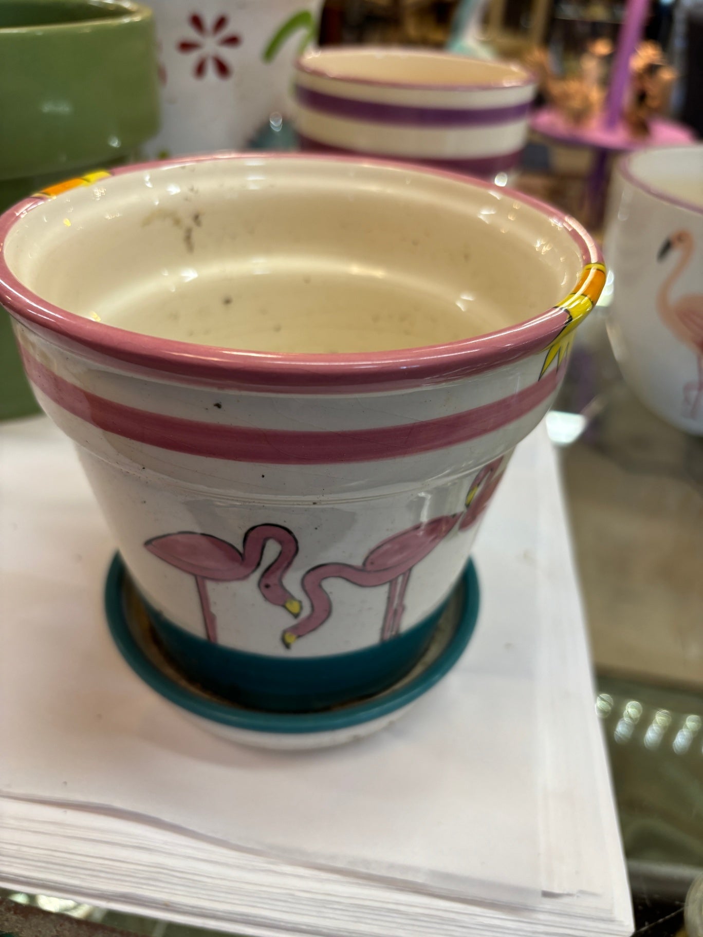 Pink Flamingo Planter