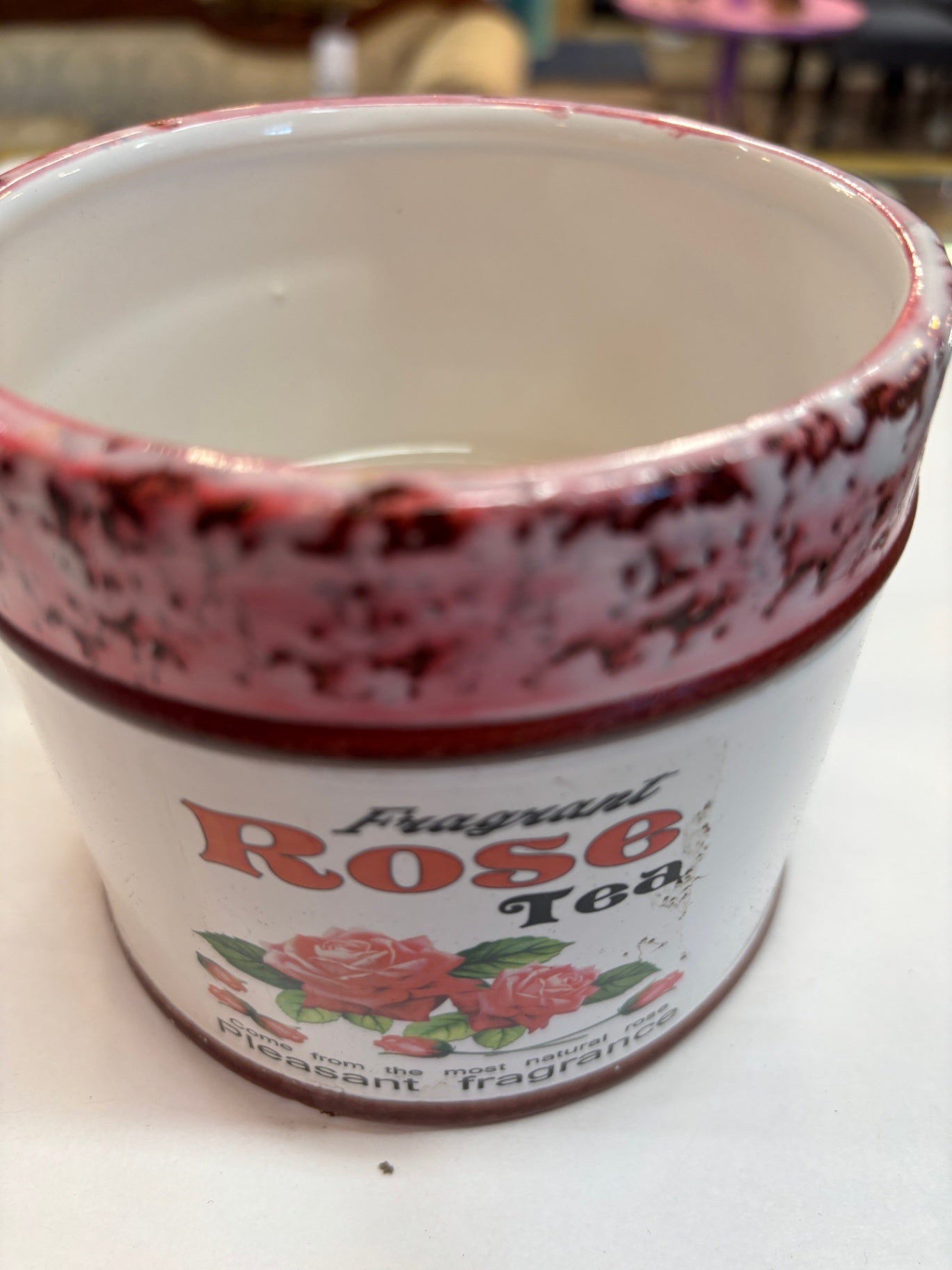 Fragrant Tea Rose ceramic flower pot 