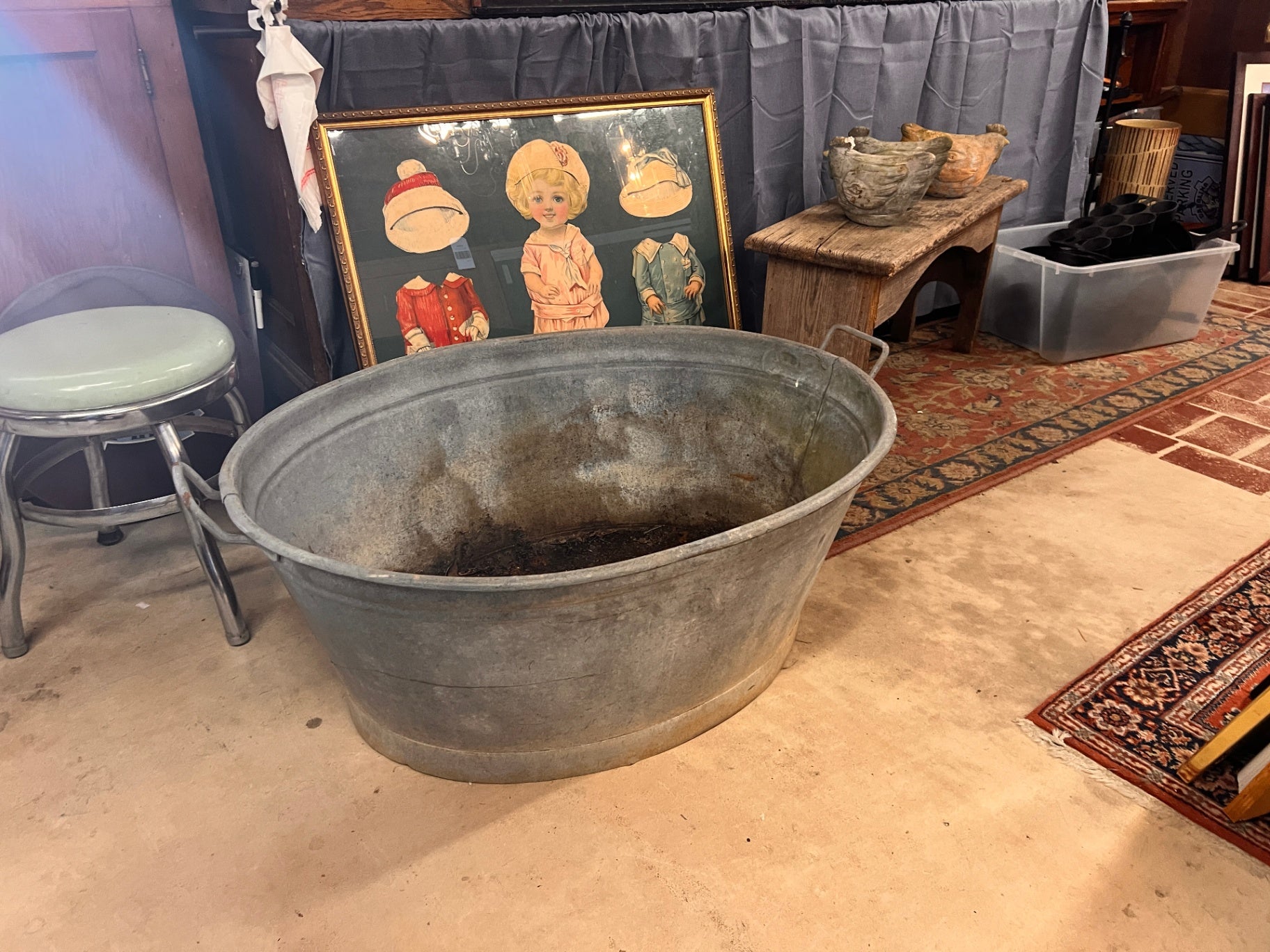 Huge Old Eastern European Bath Tub/Exceptional Planter