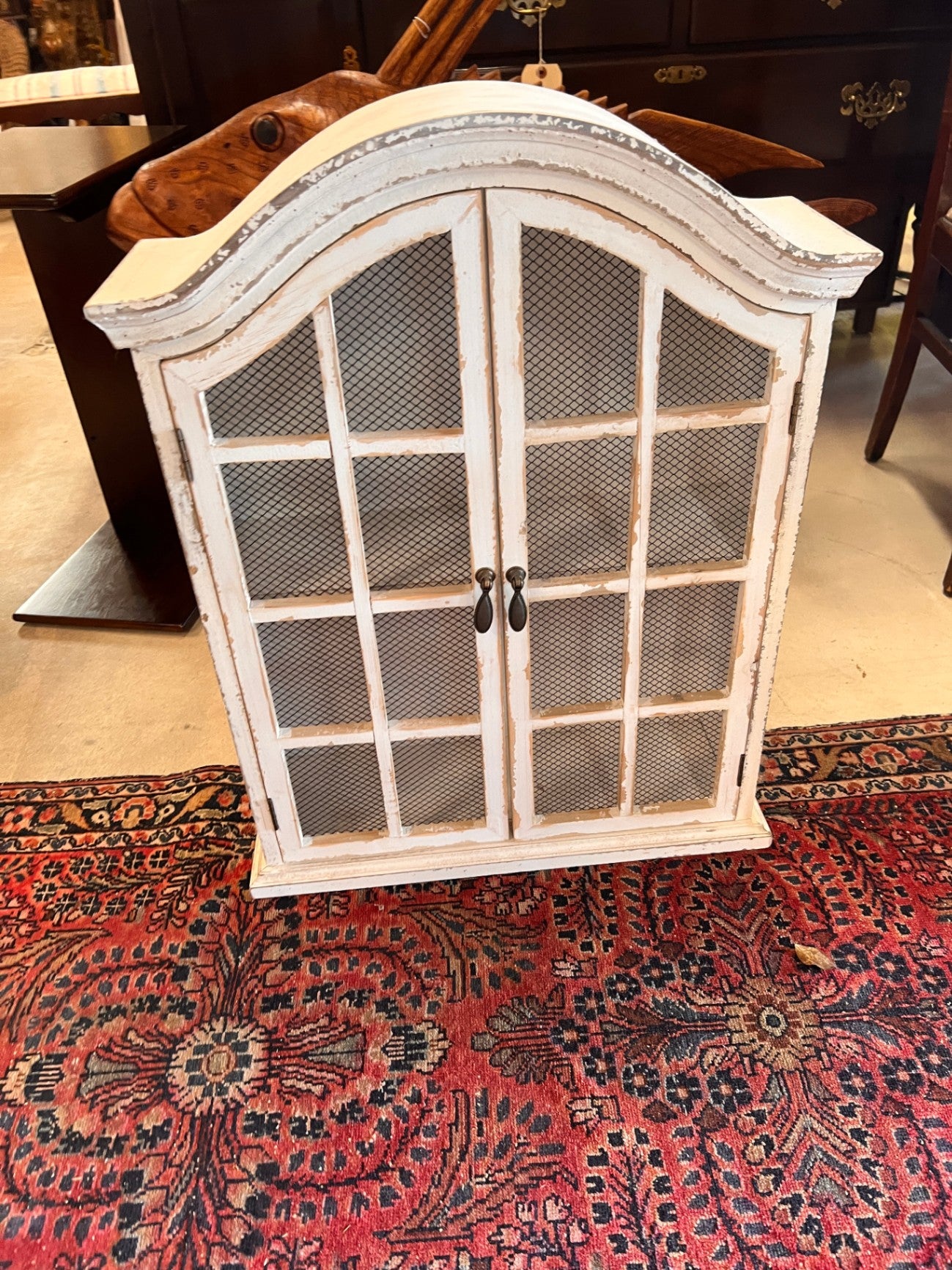 Vintage Wire Front Cabinet