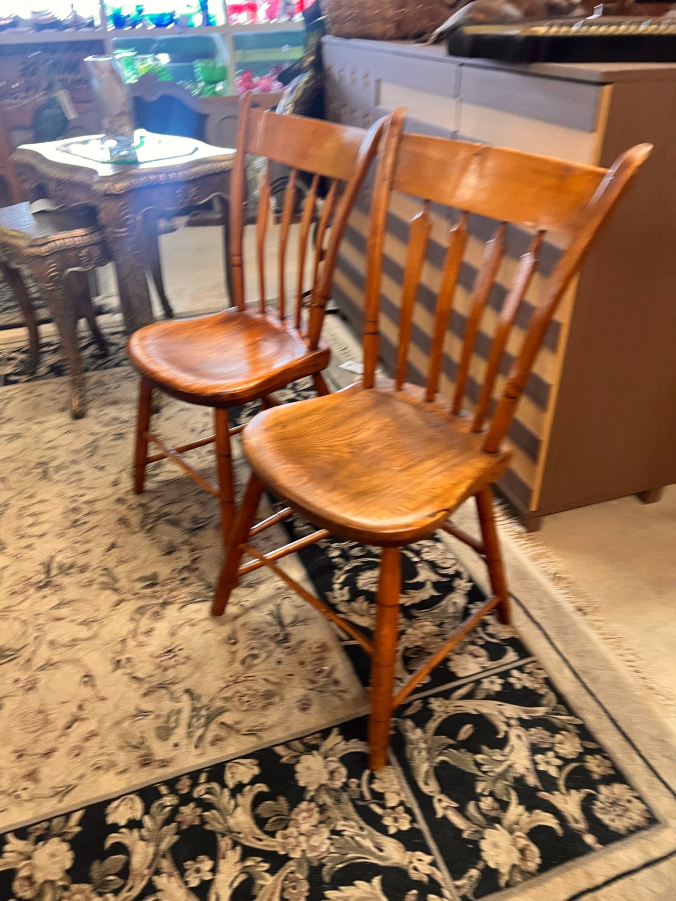 Pair of American Windsor Arrowback Chairs Original Patina