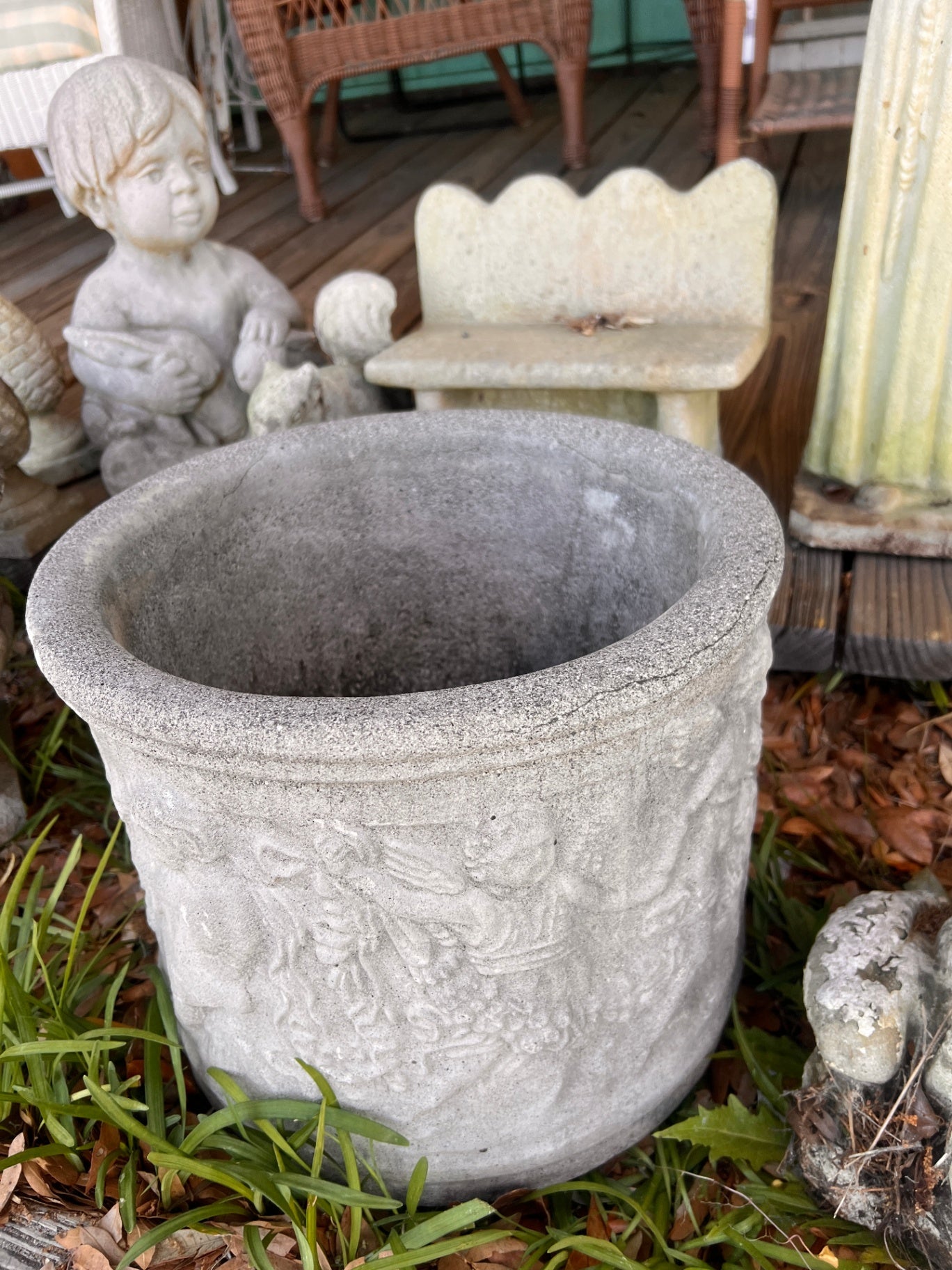 Ornate Concrete Planter