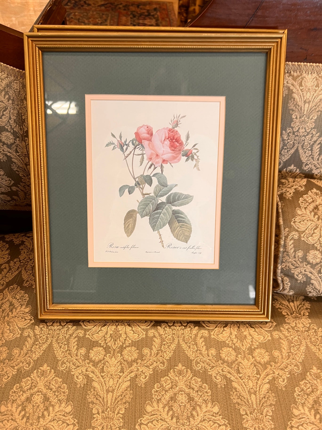 Pink, Green, Cream Paper, Glass (frame) Decorative Wall Hanging Unknown