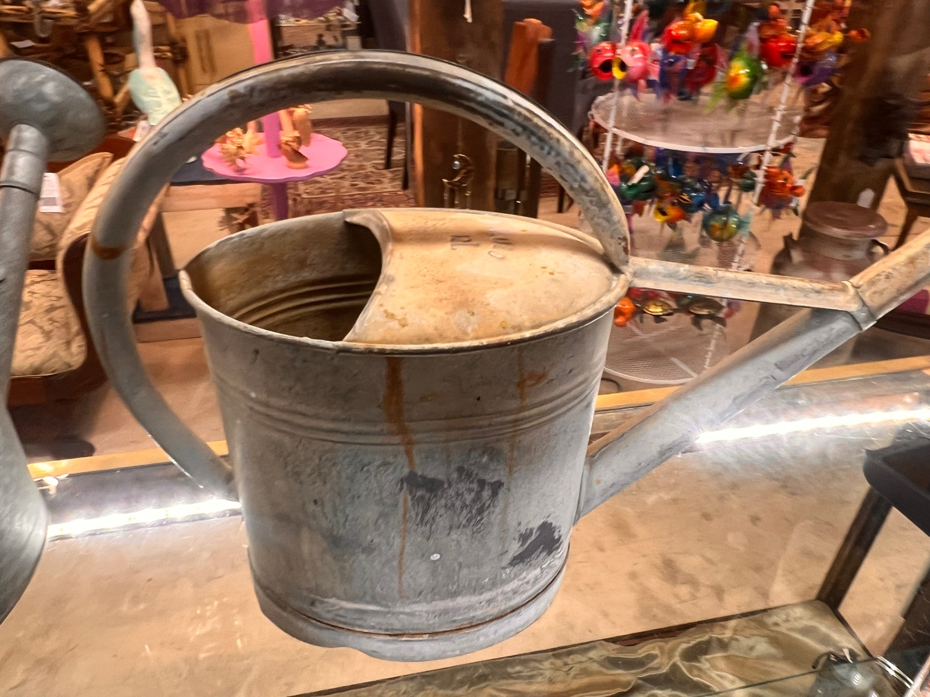 Vintage English Galvanized Watering Can