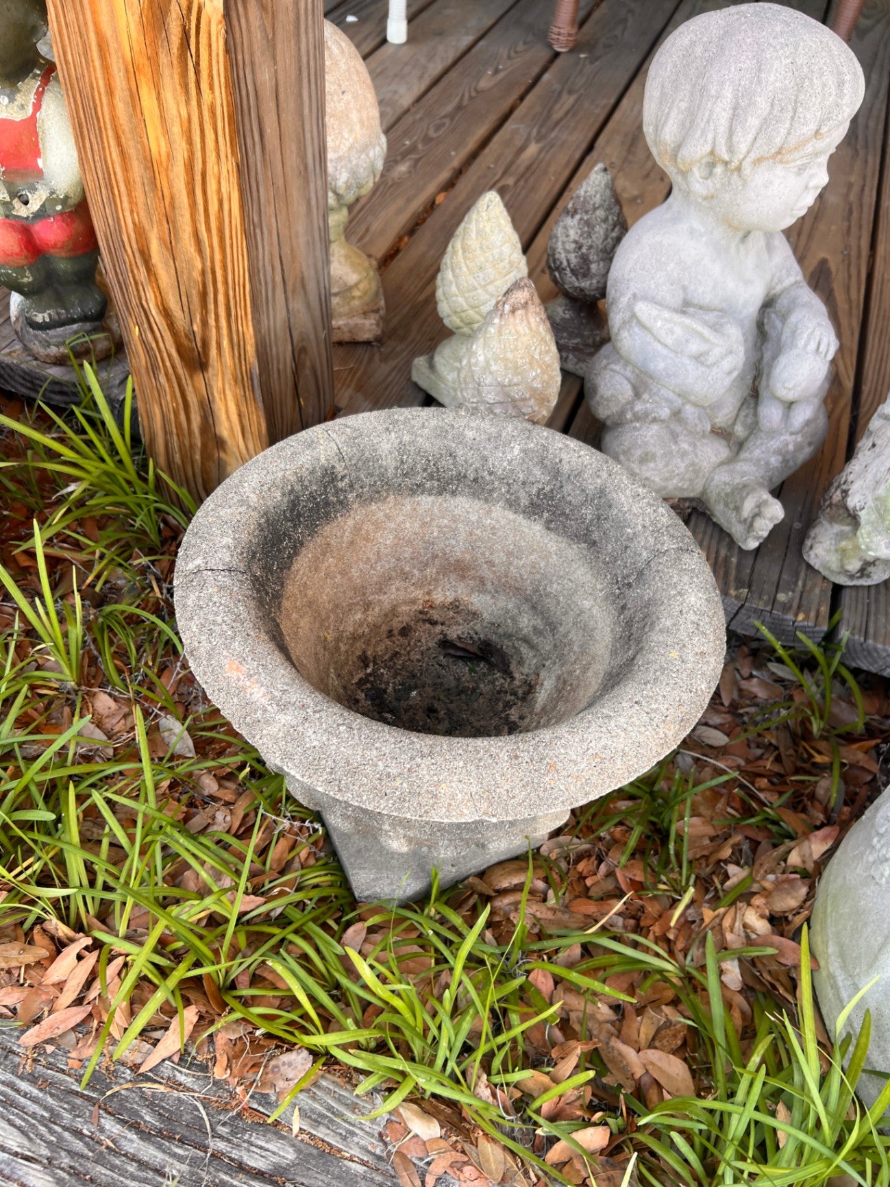 Small Concrete Pedestal Planter