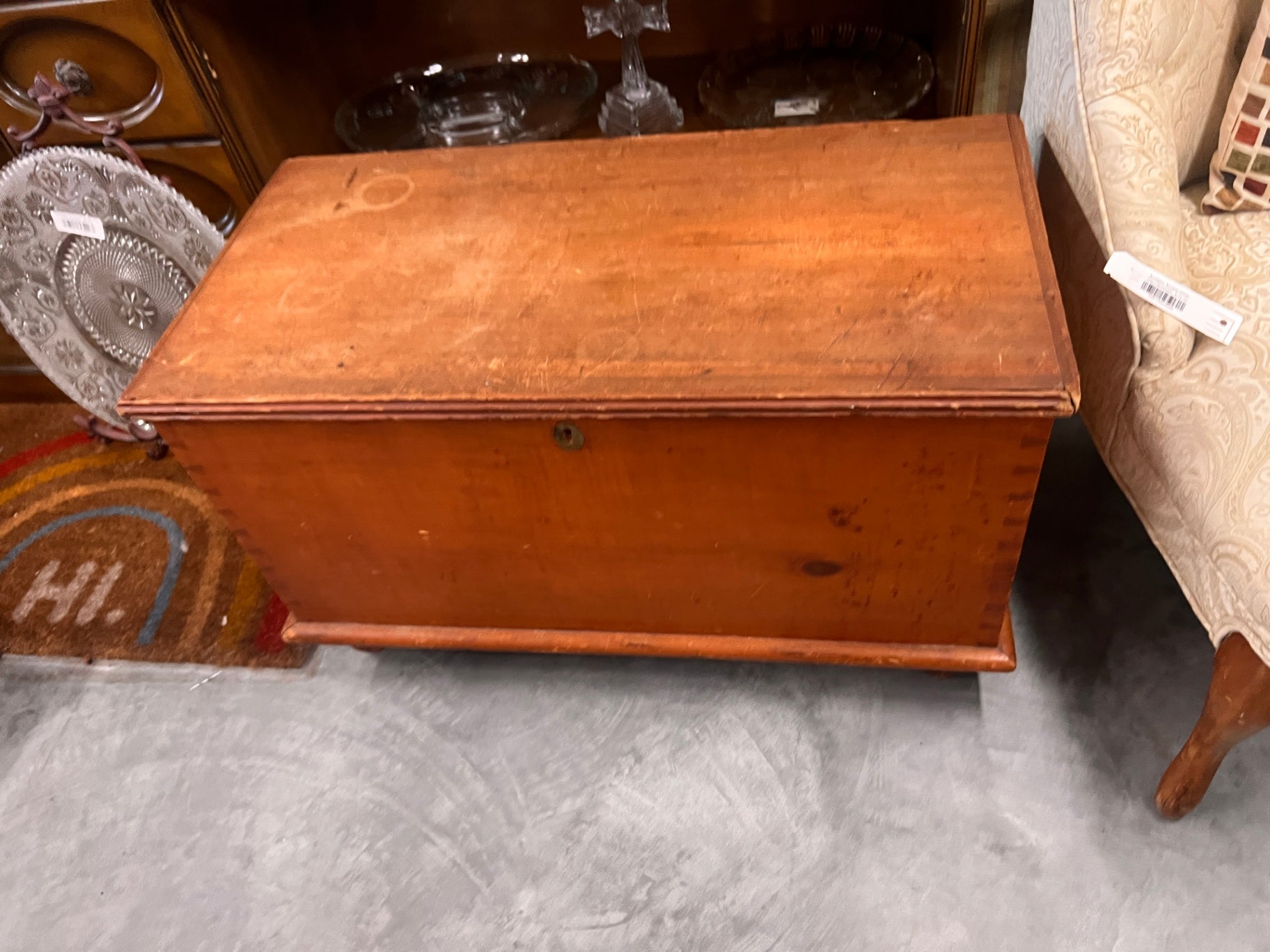 Antique Wooden Chest Primitive