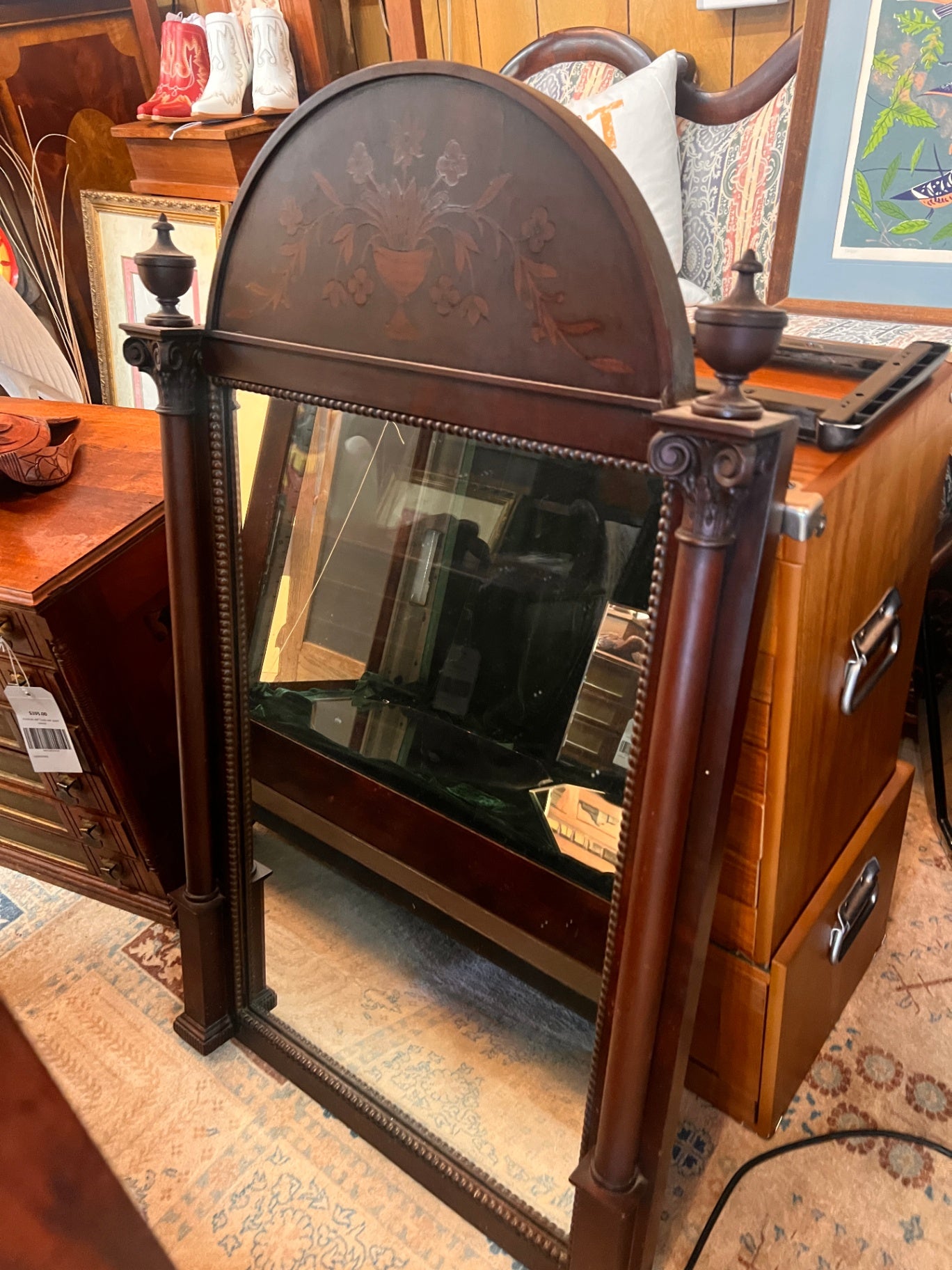 This item is a vintage monumental French Neoclassical mirror 