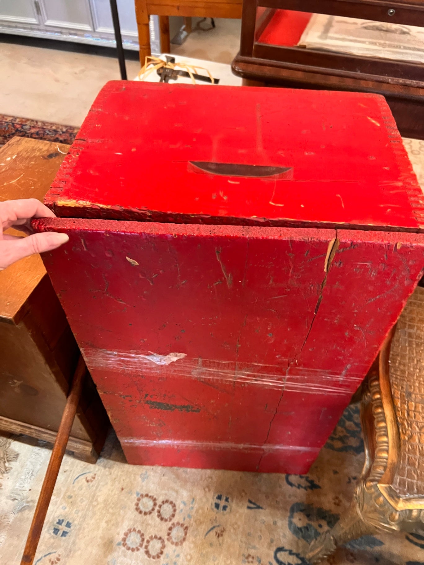 Red Wooden Chest