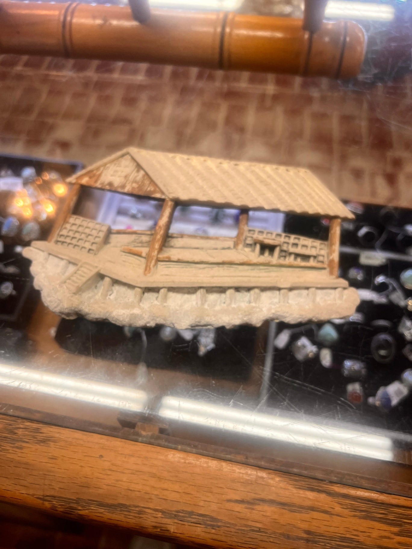 vintage miniature ceramic tiki bar 