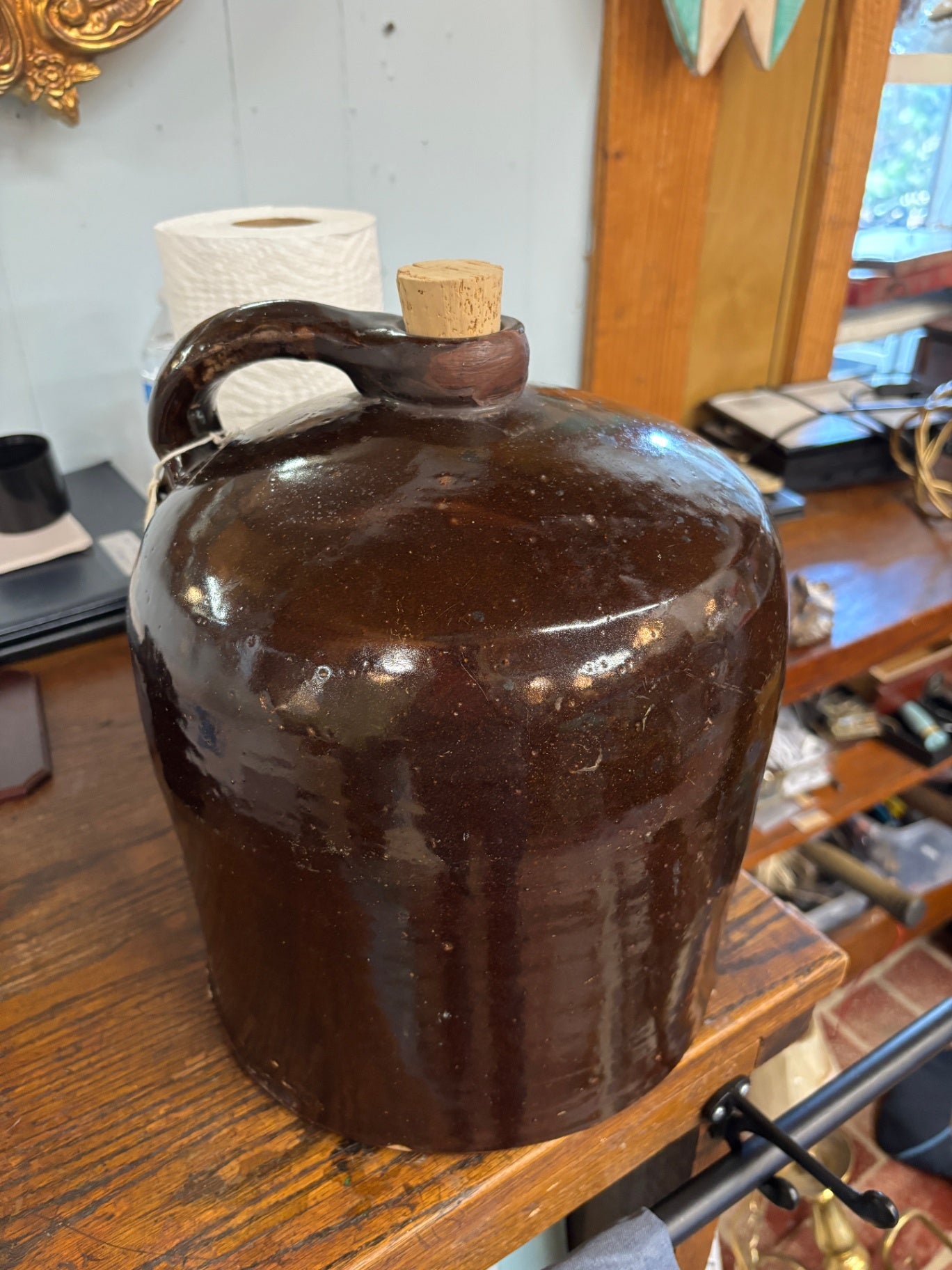 Brown-Glazed Stoneware Beehive Jug