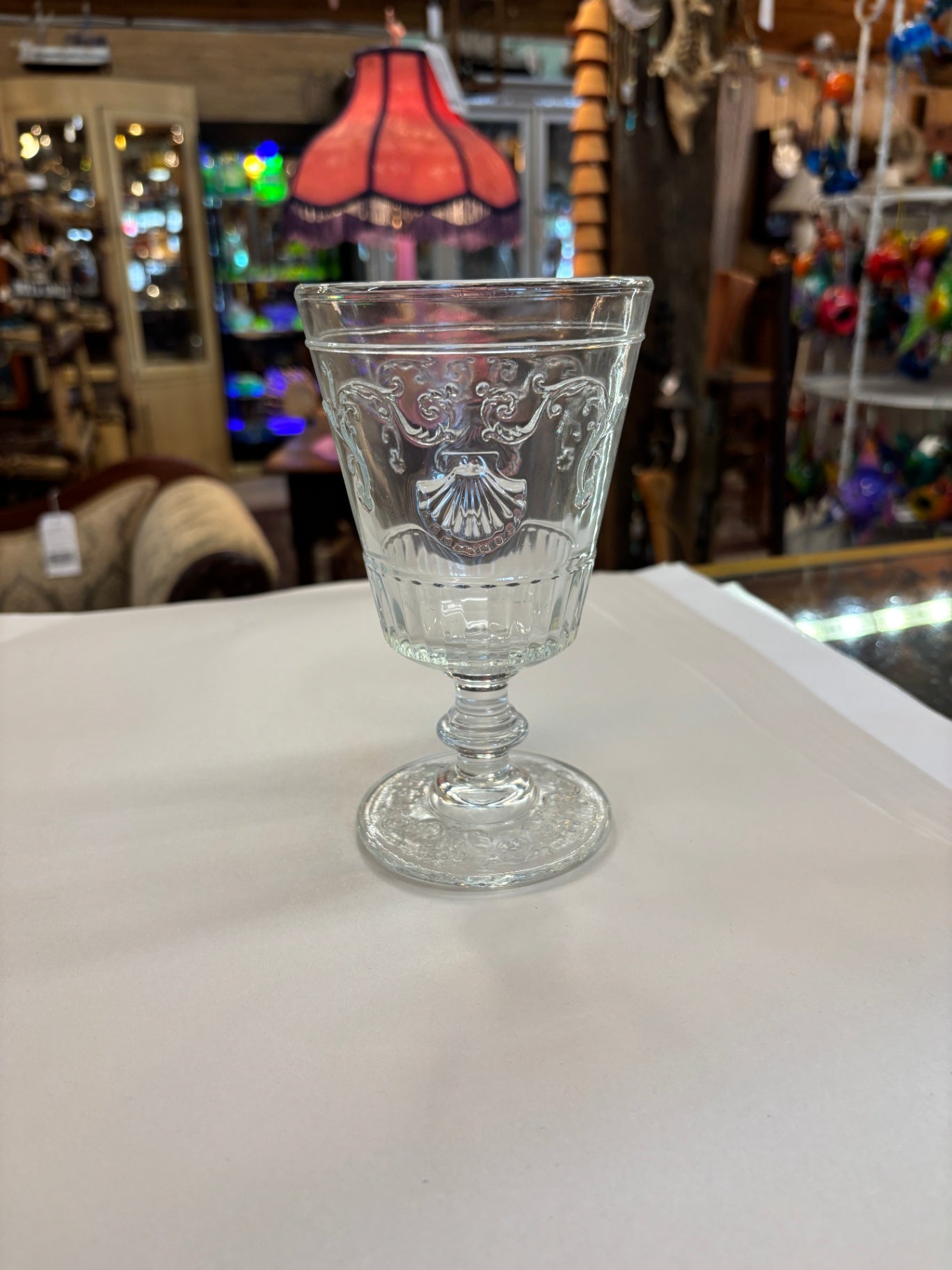  Goblet Featuring an Ornate Shell and Scroll Pattern