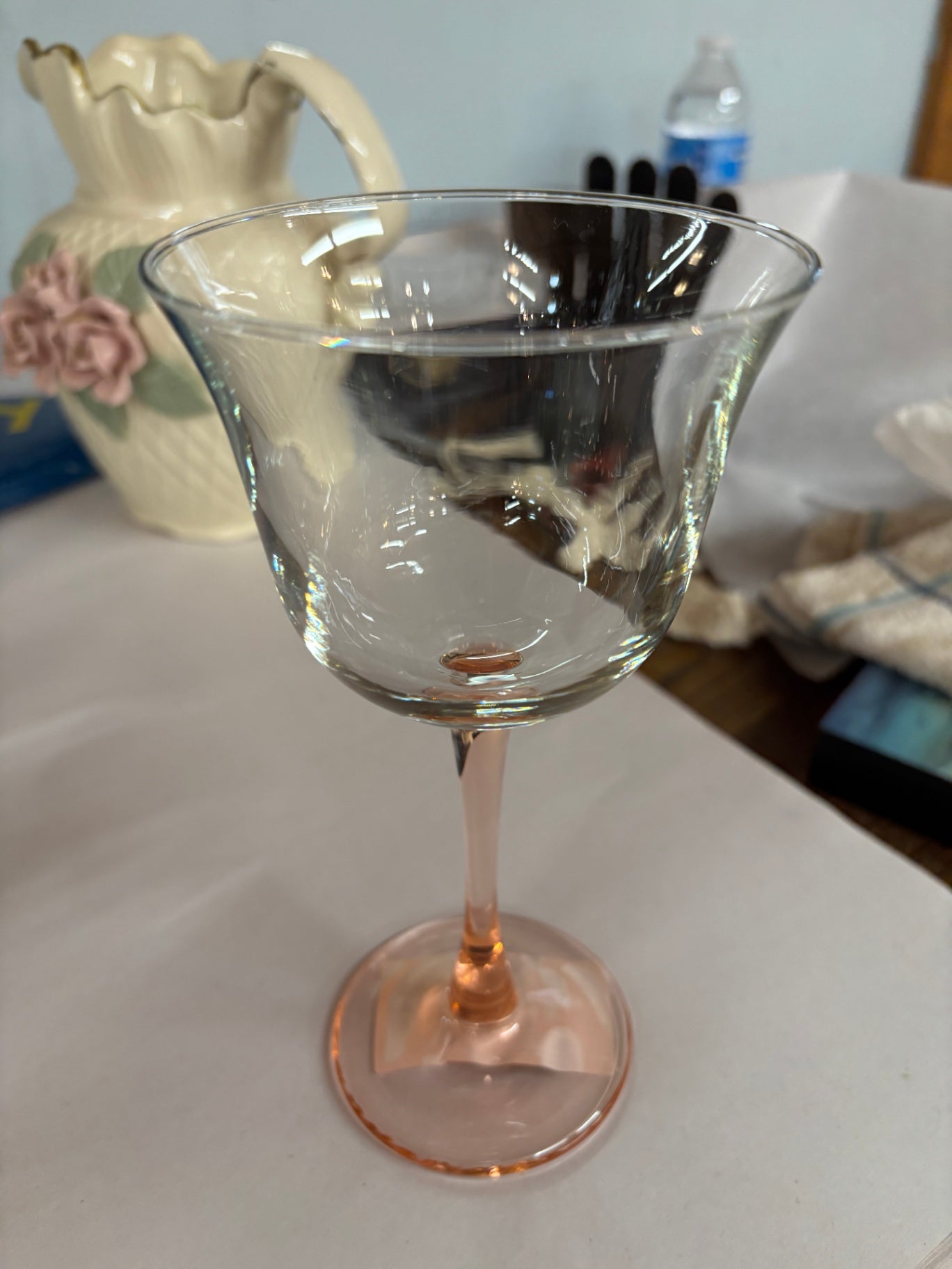 Vintage Americana Rose Wine Goblet