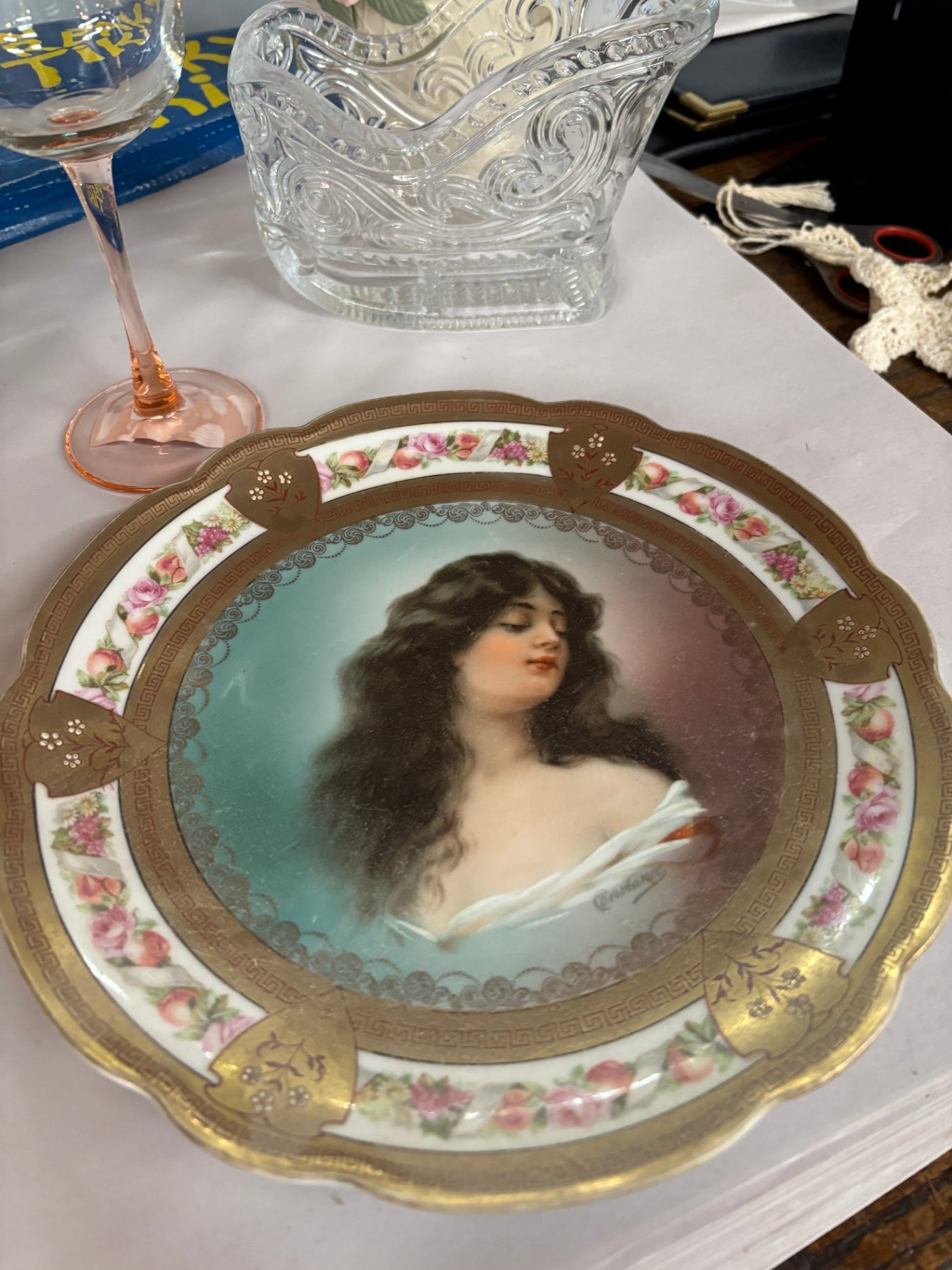 Vintage Portrait Plate 