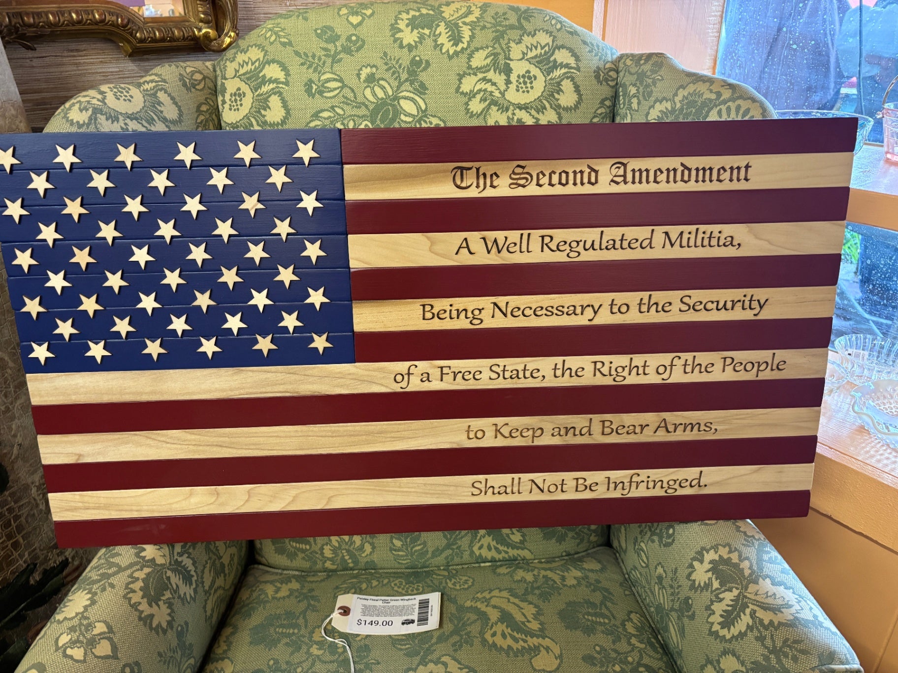 Custom Made 2nd Amendment Flag Wood