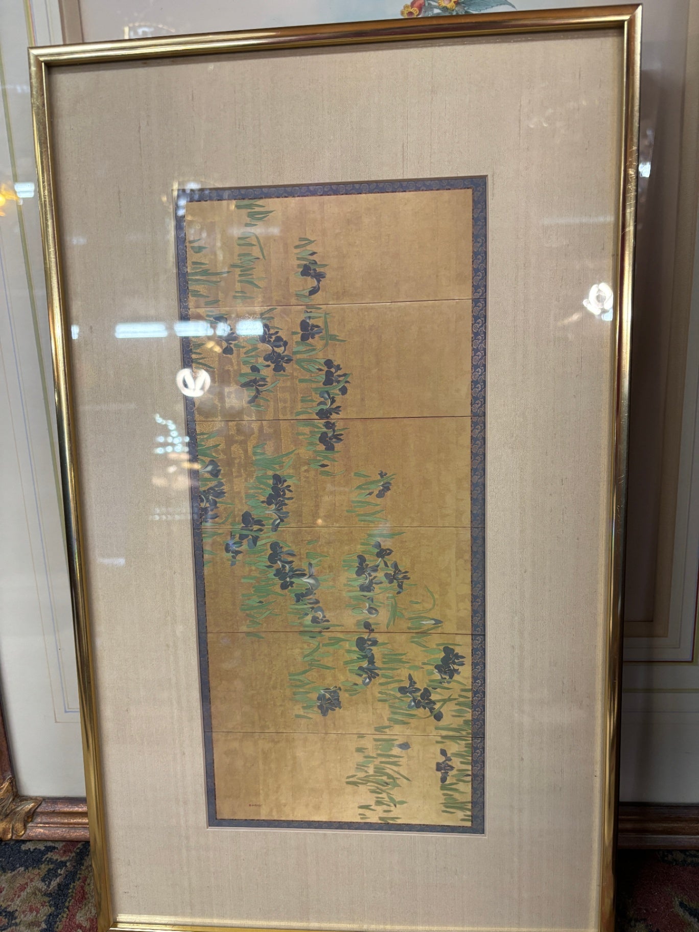 Asian Inspired Gold Panel Artwork