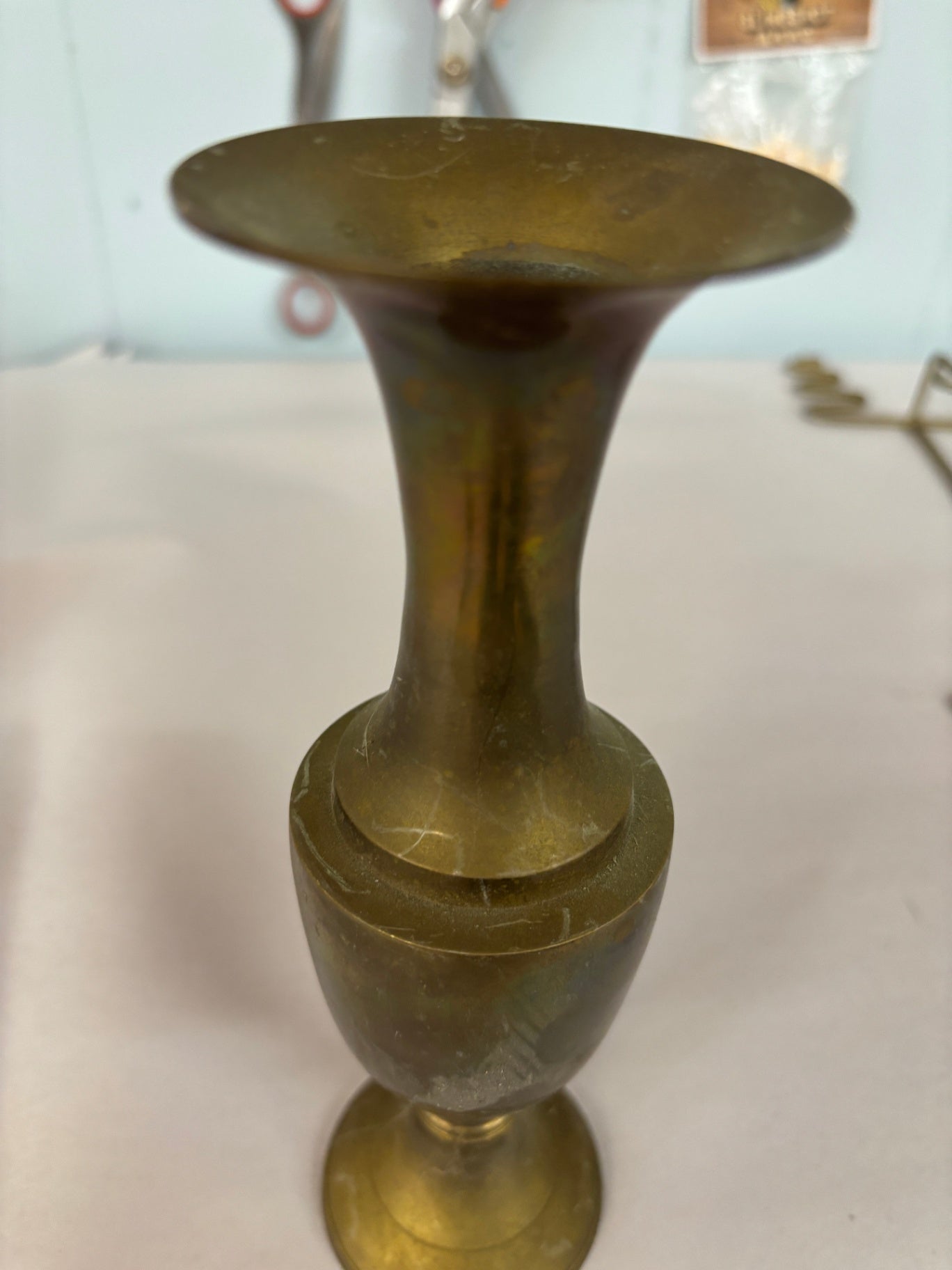 Vintage Solid Brass Bud Vase