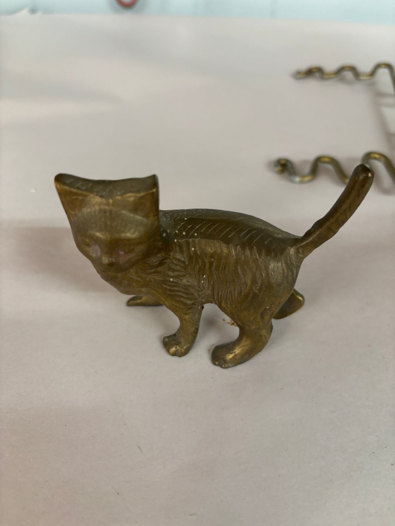  Small Vintage Rrass Cat Figurine