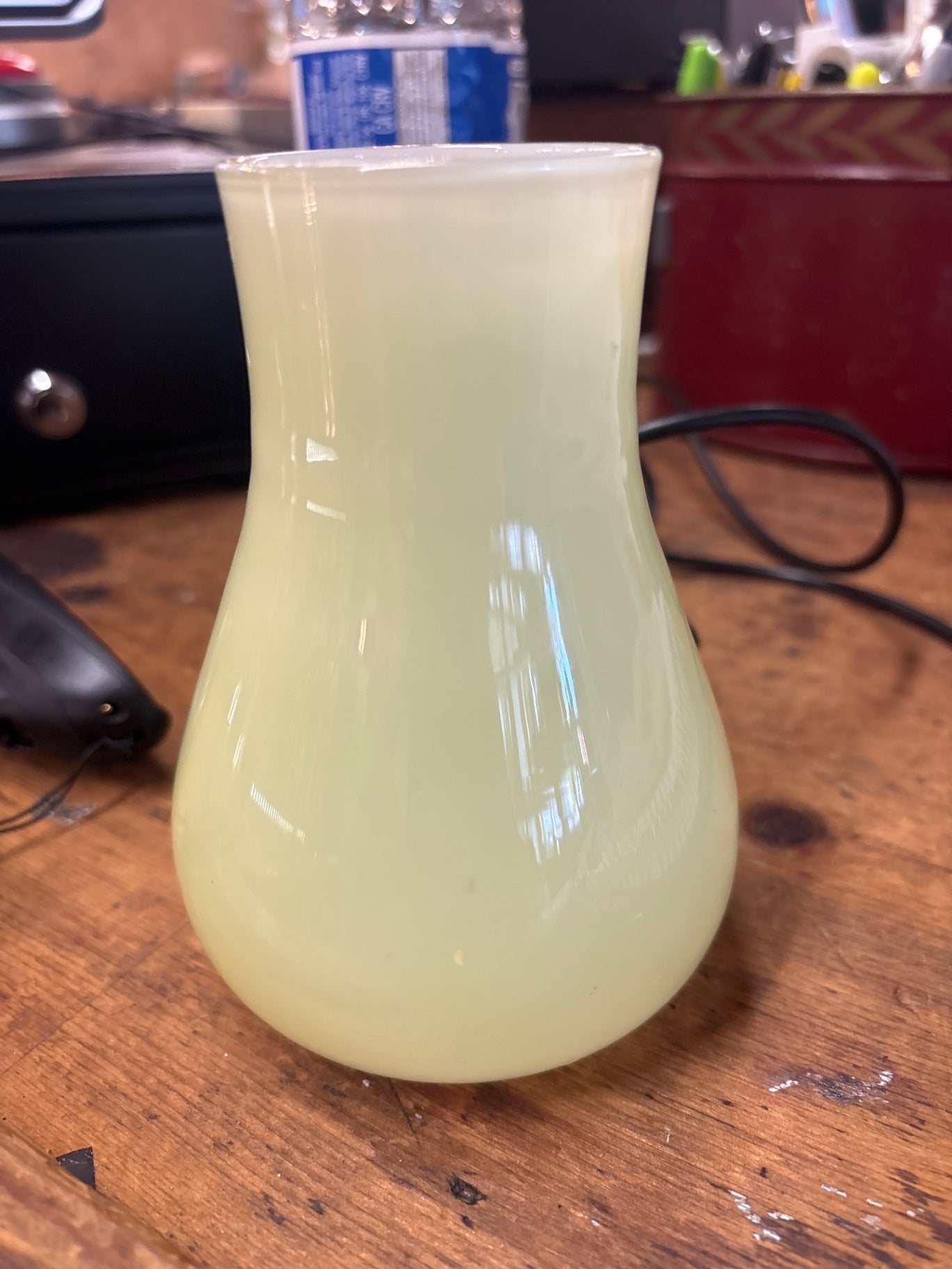 Small Custard Glass Vase