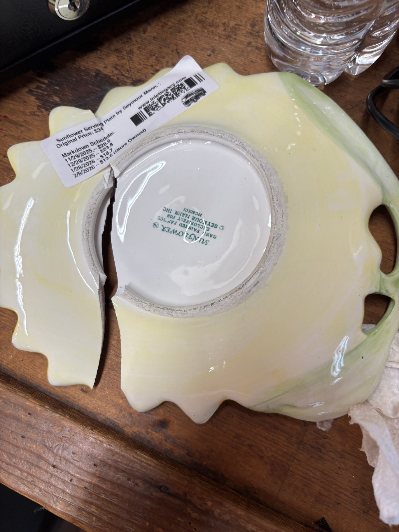 Sunflower Serving Plate by Seymour Mann. 7”x 8”
