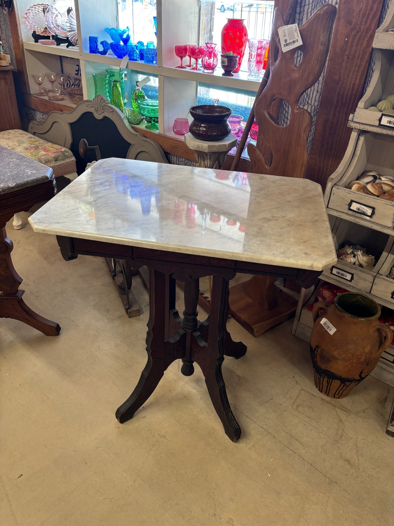 Vintage Table With Marble Top