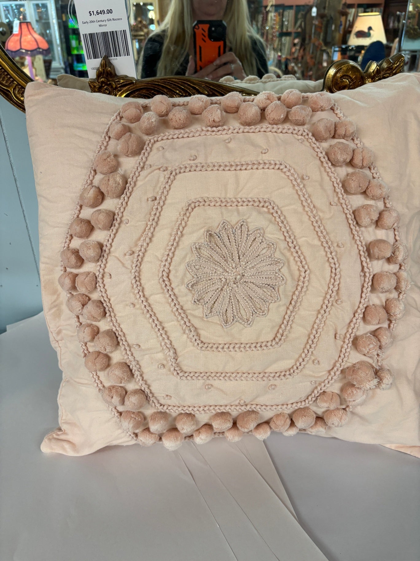  Blush-Colored Throw Pillow
