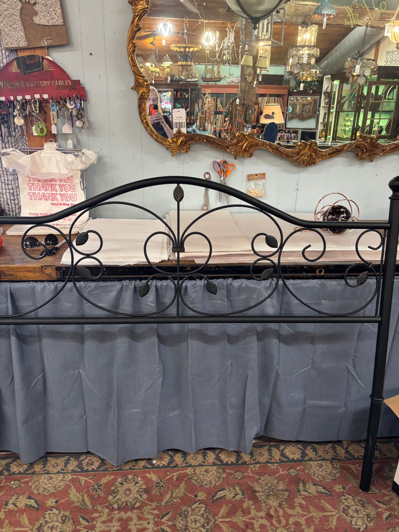 Full Size Black Metal Headboard