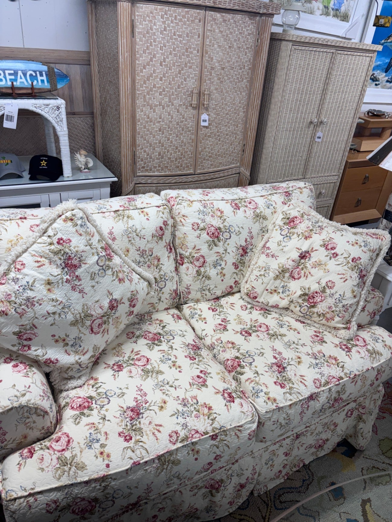 Shabby Chic/Cottage Floral Upholstery Loveseat