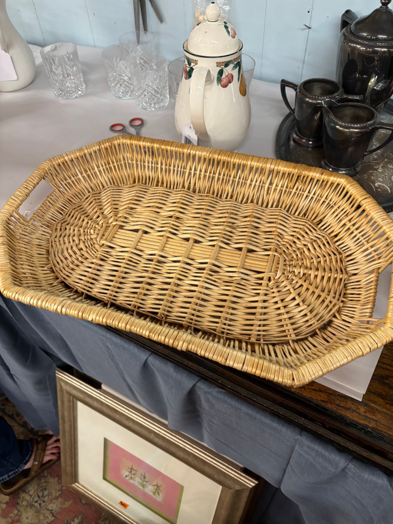  Vintage Oval Wicker Basket