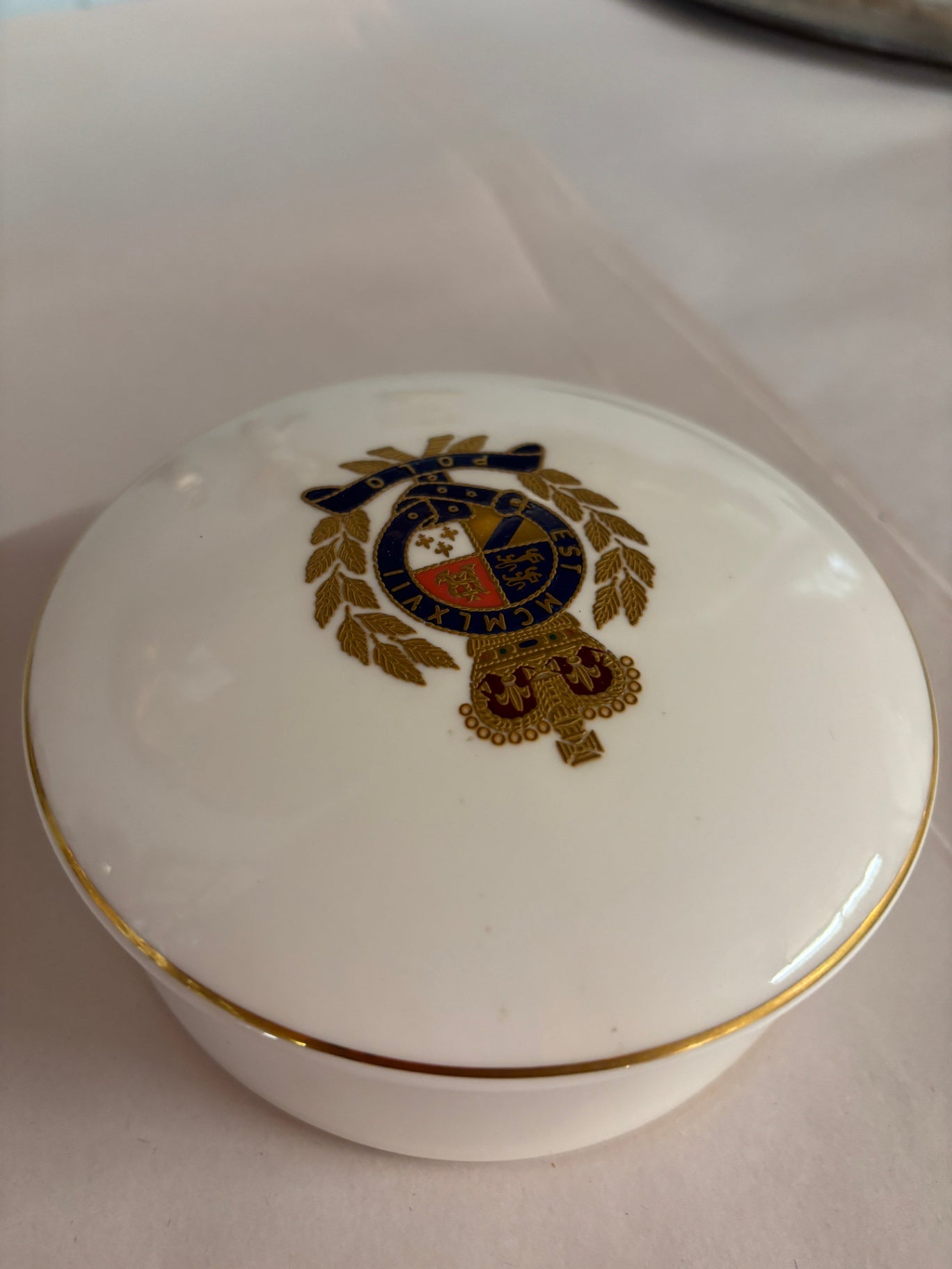  Ralph Lauren Polo Crest Wedgwood Bone China Trinket Box 