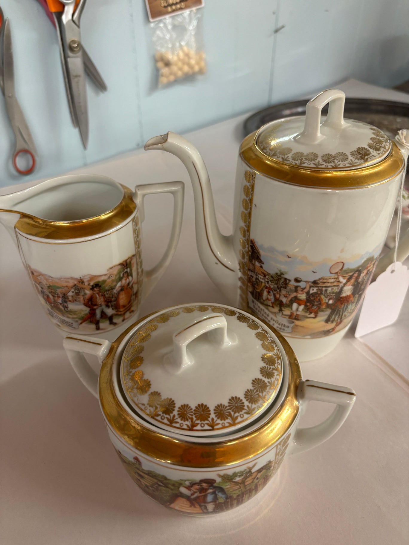 Czechoslovakian Porcelain Coffee Set 3 Piece